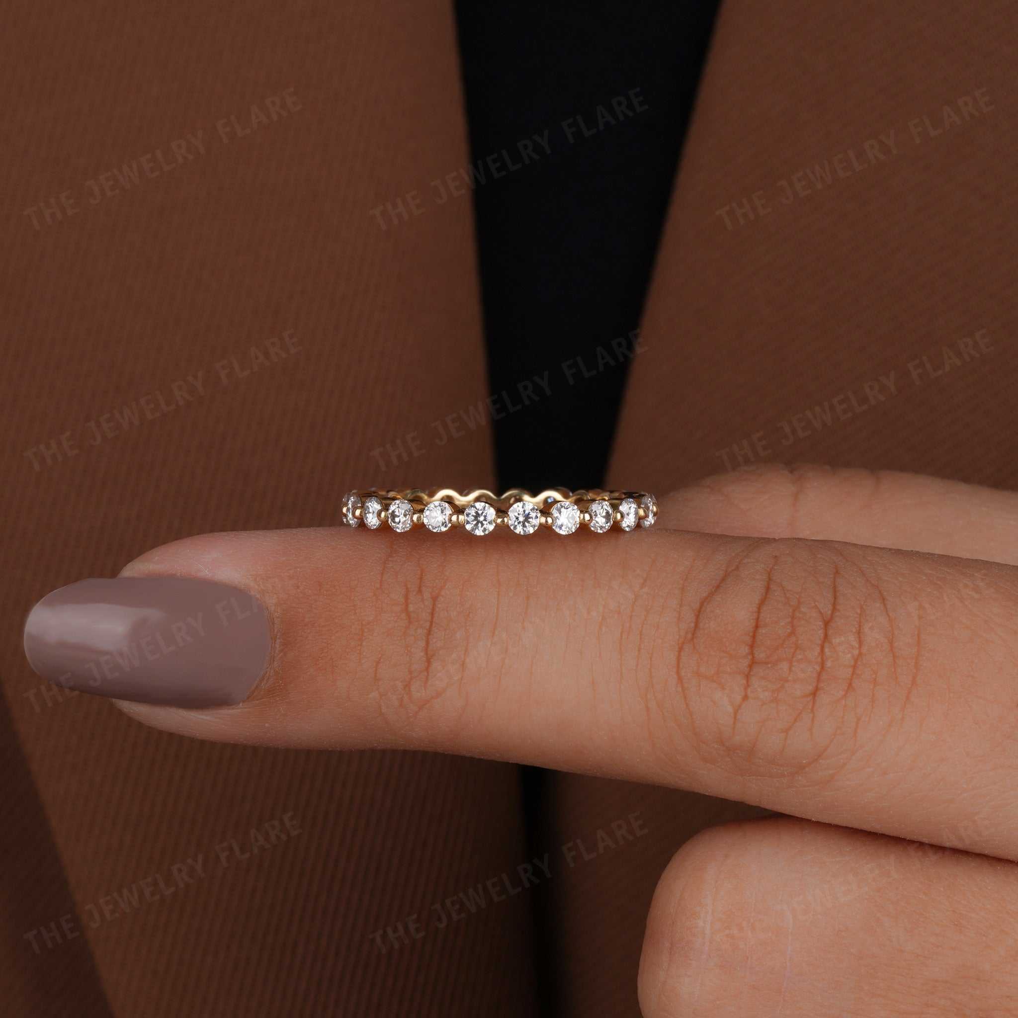 Floating Bubble Style Full Eternity Engagement Matching Band Second