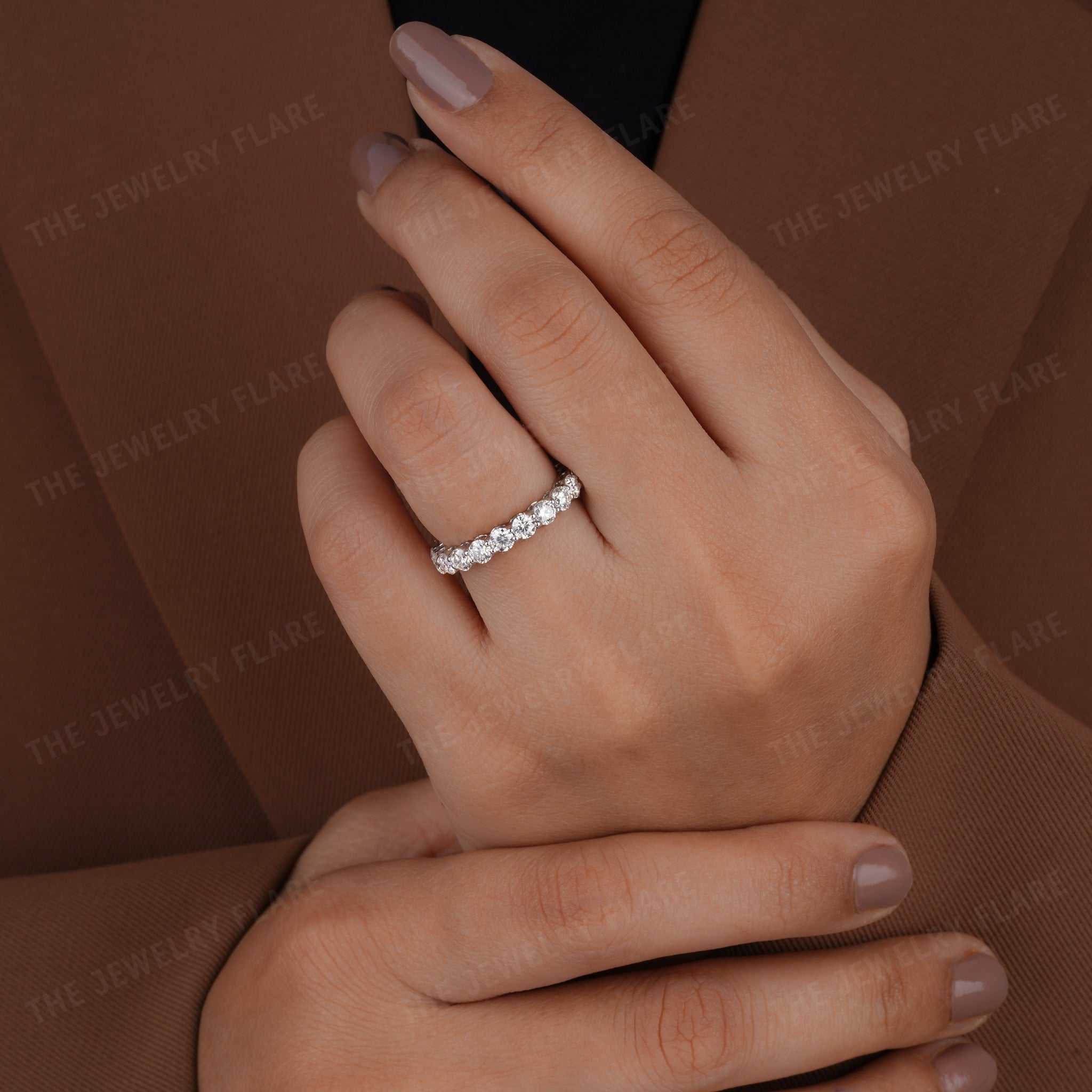 Shared Prong Round Eternity Ring Third