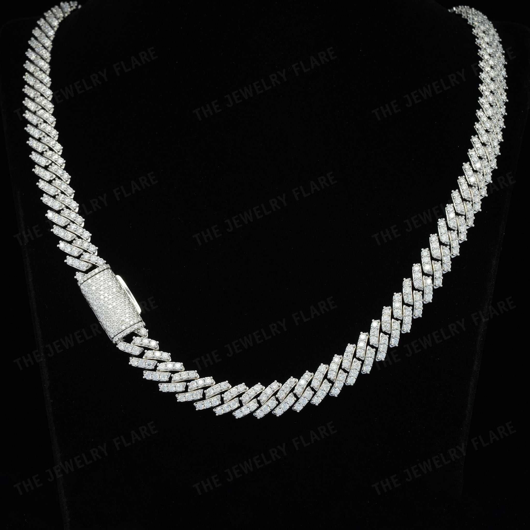 Slim Iced Out Moissanite Cuban Link Chain