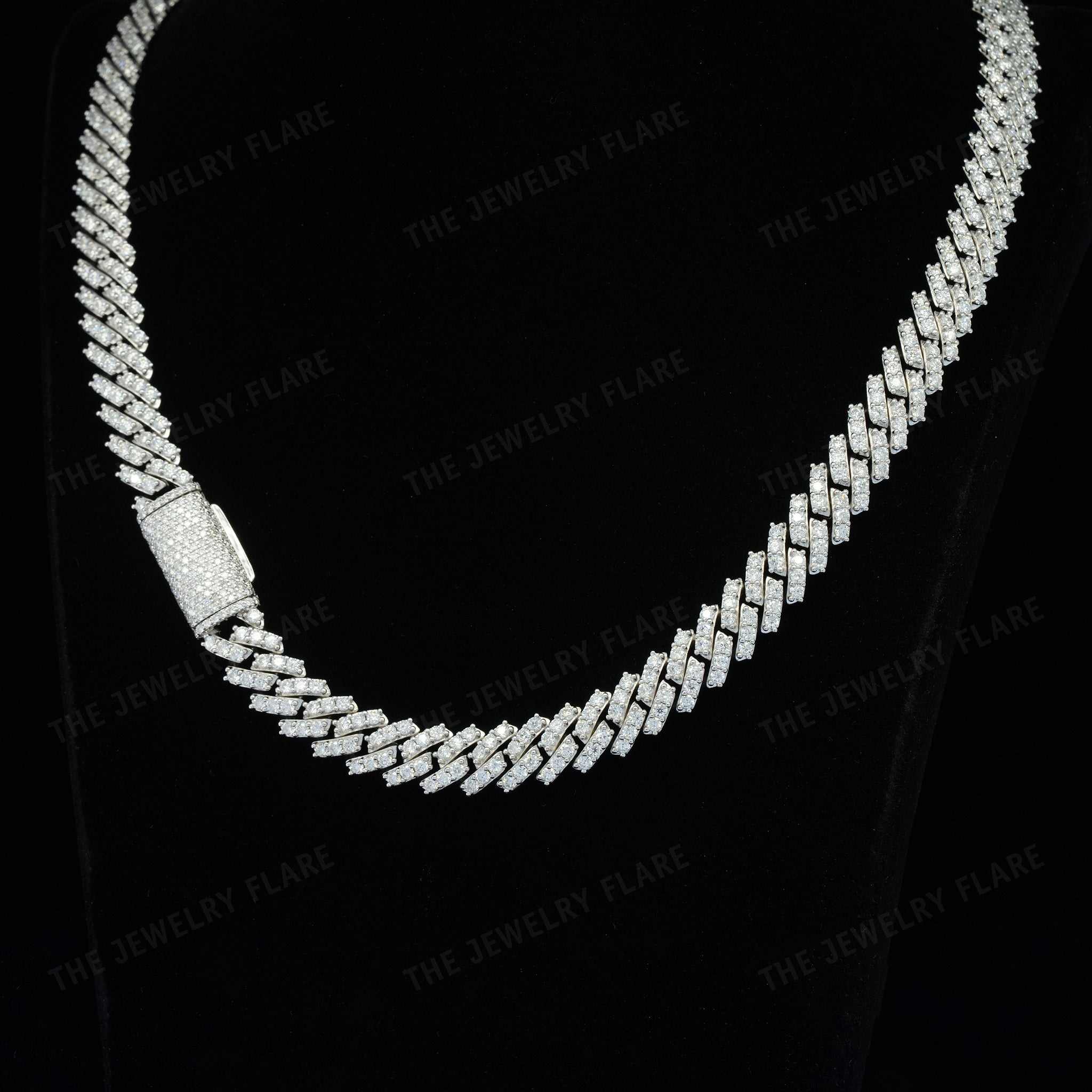 Slim Iced Out Moissanite Cuban Link Chain