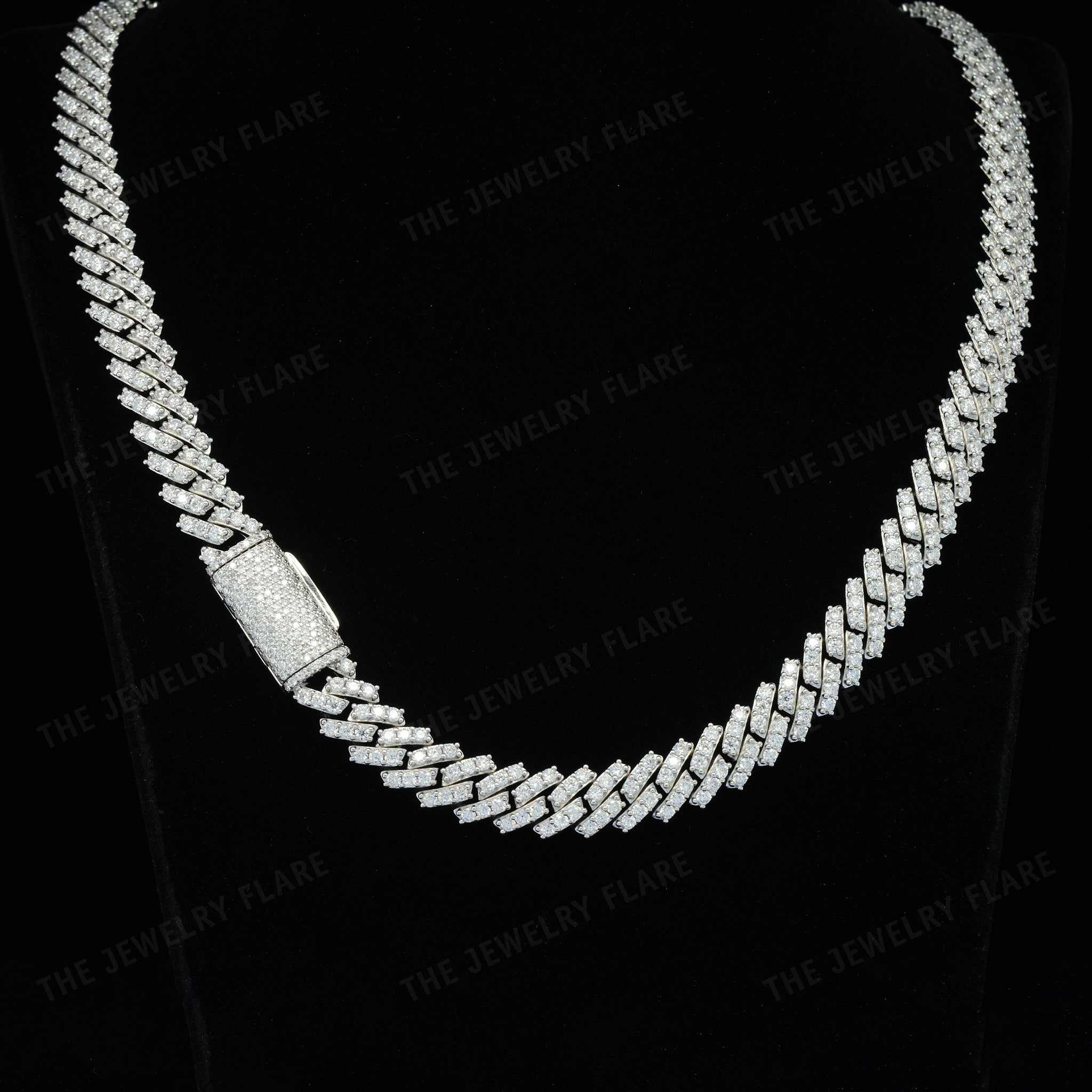 Slim Iced Out Moissanite Cuban Link Chain