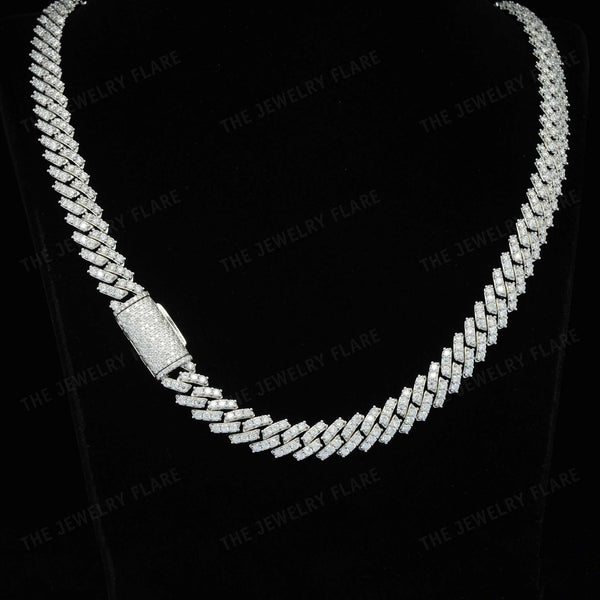 Slim Iced Out Moissanite Cuban Link Chain