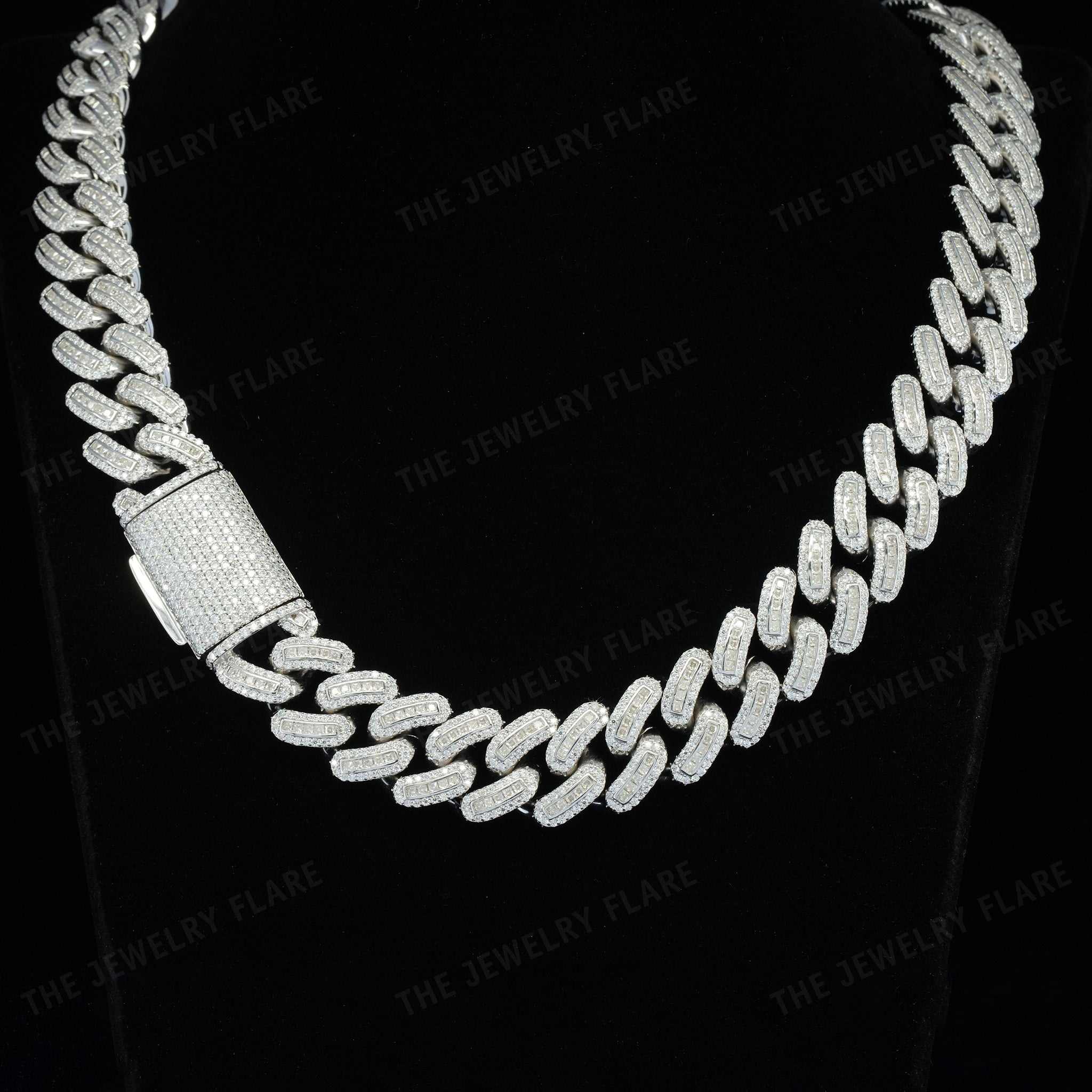Iced Moissanite Cuban Link Chain with Oversized Box Clasp