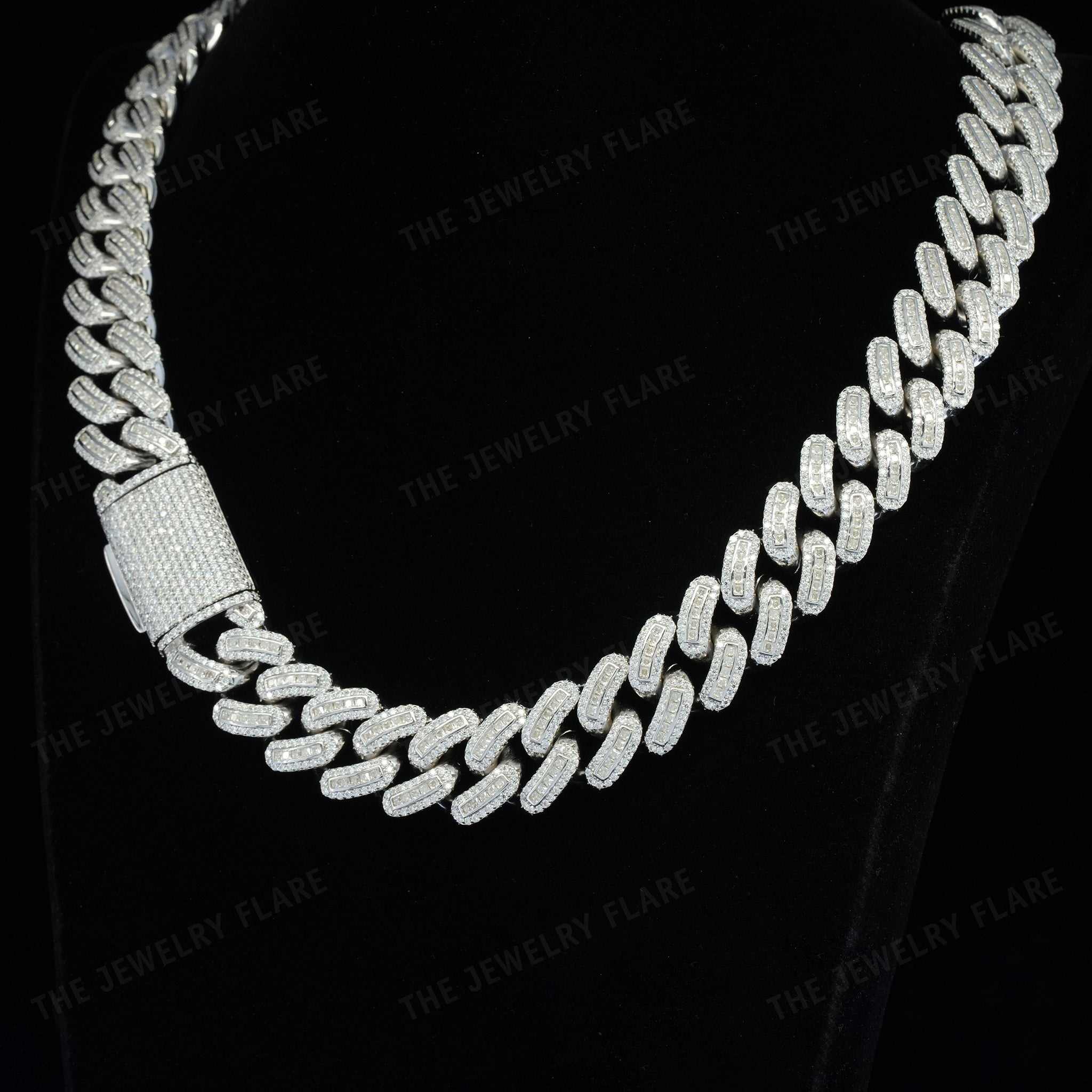 Iced Moissanite Cuban Link Chain with Oversized Box Clasp