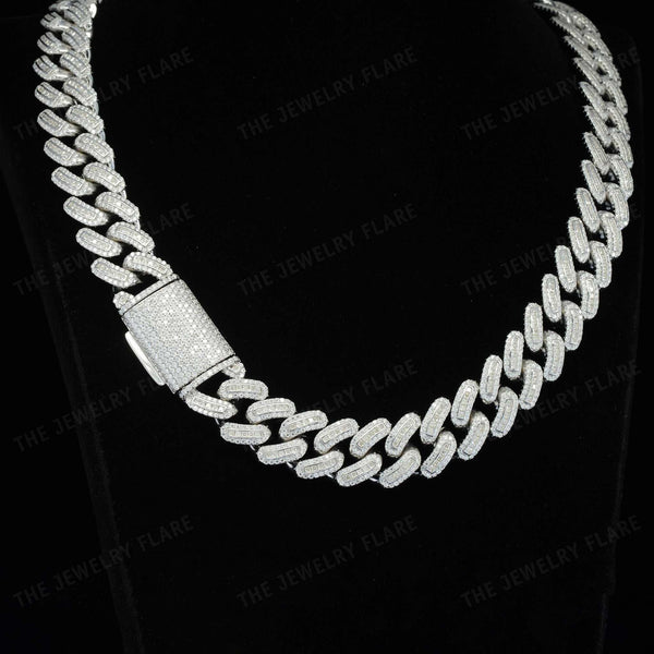 Iced Moissanite Cuban Link Chain with Oversized Box Clasp
