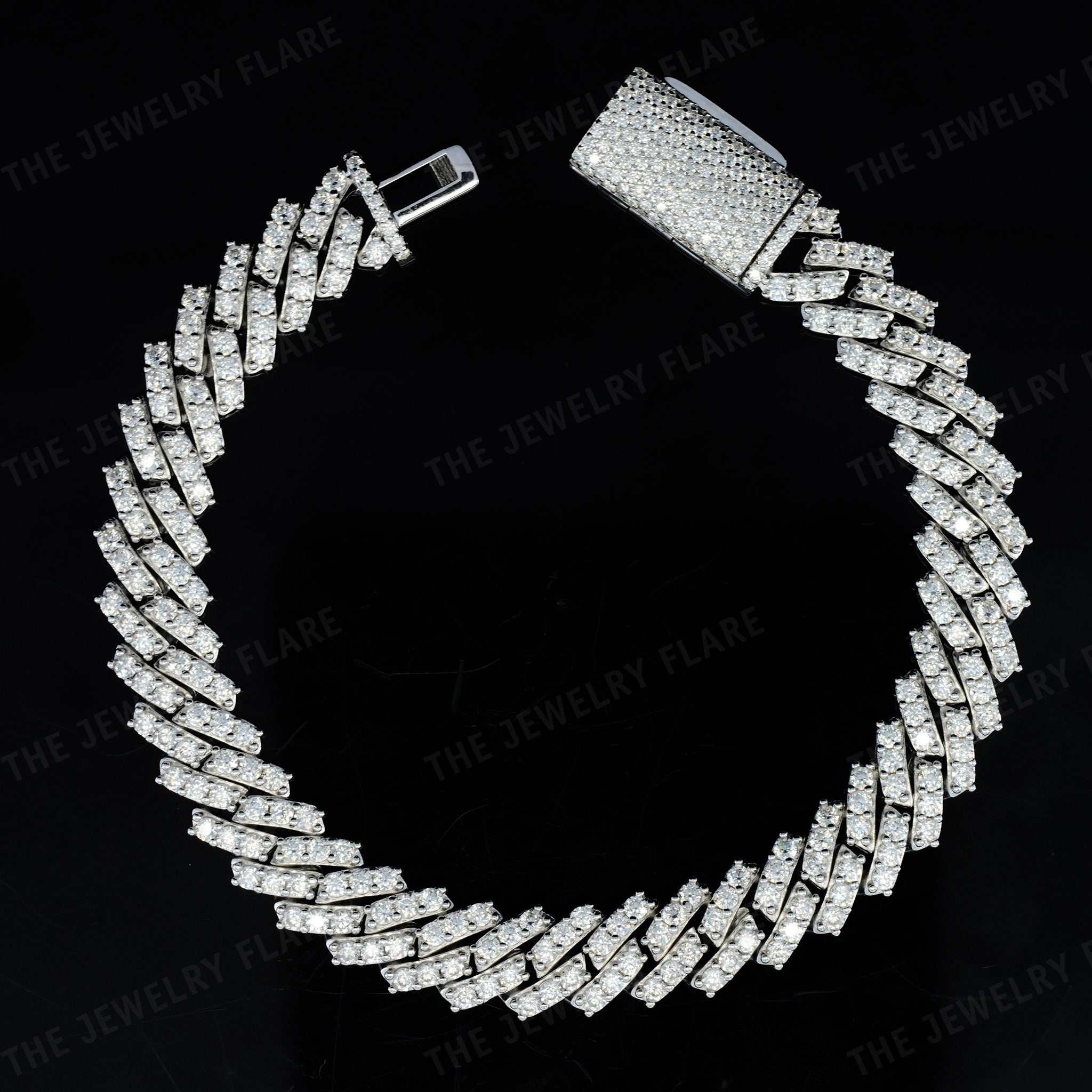 Iced Out Cuban Link Moissanite Diamond Bracelet