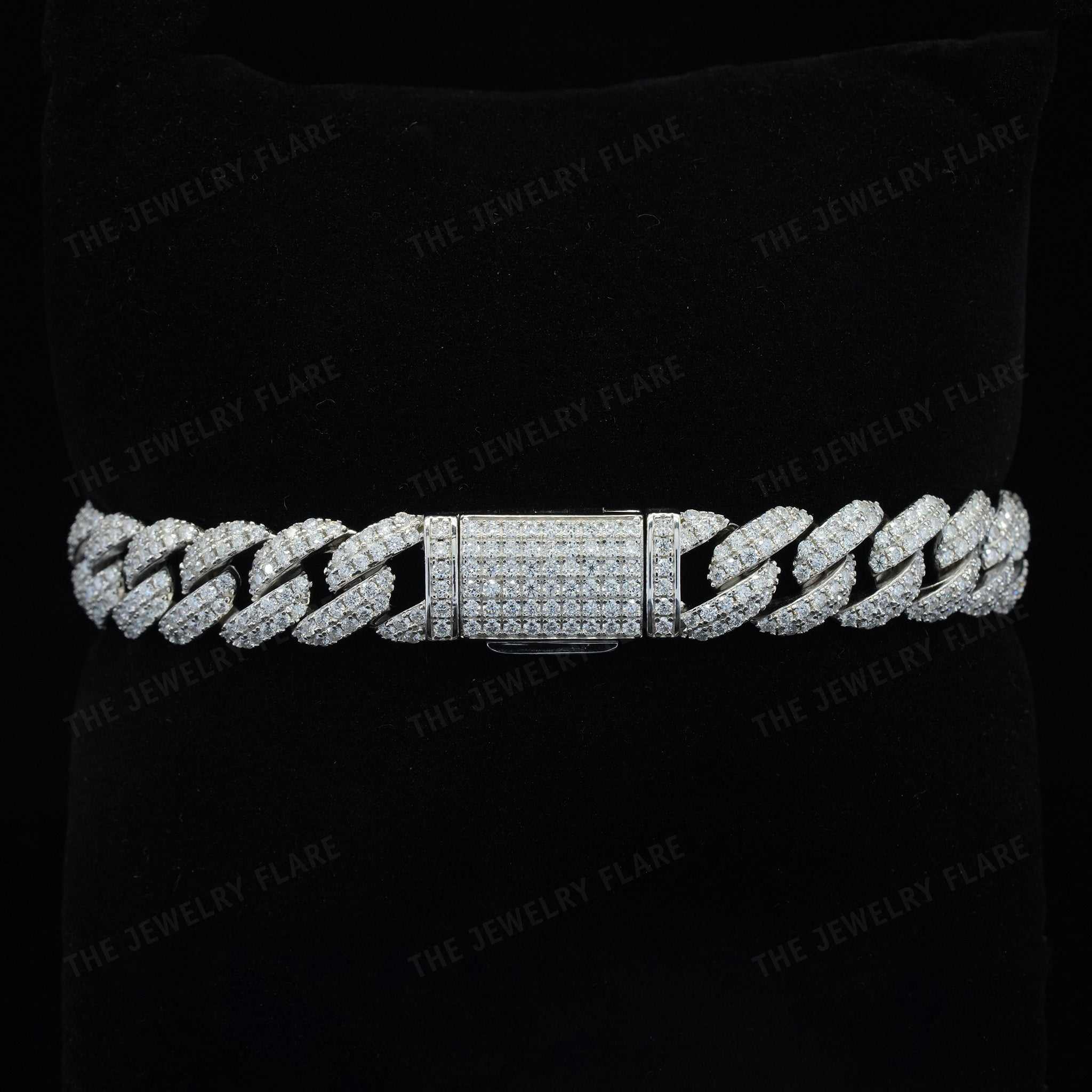 Fully Iced Out Cuban Link Moissanite Hip Hop Bracelet
