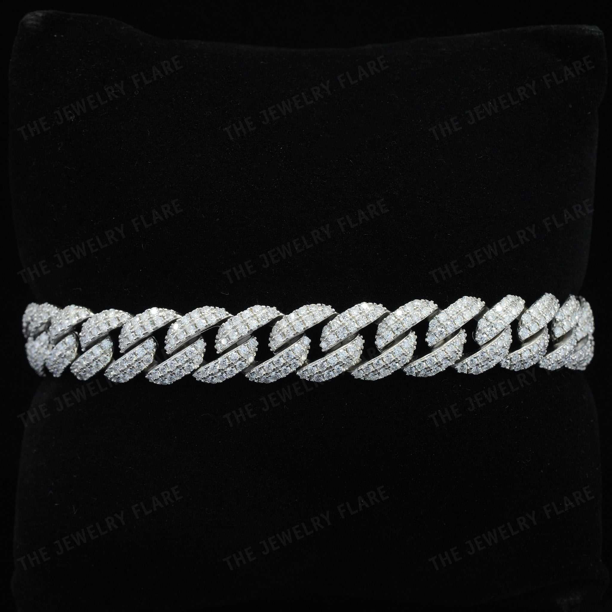 Fully Iced Out Cuban Link Moissanite Hip Hop Bracelet