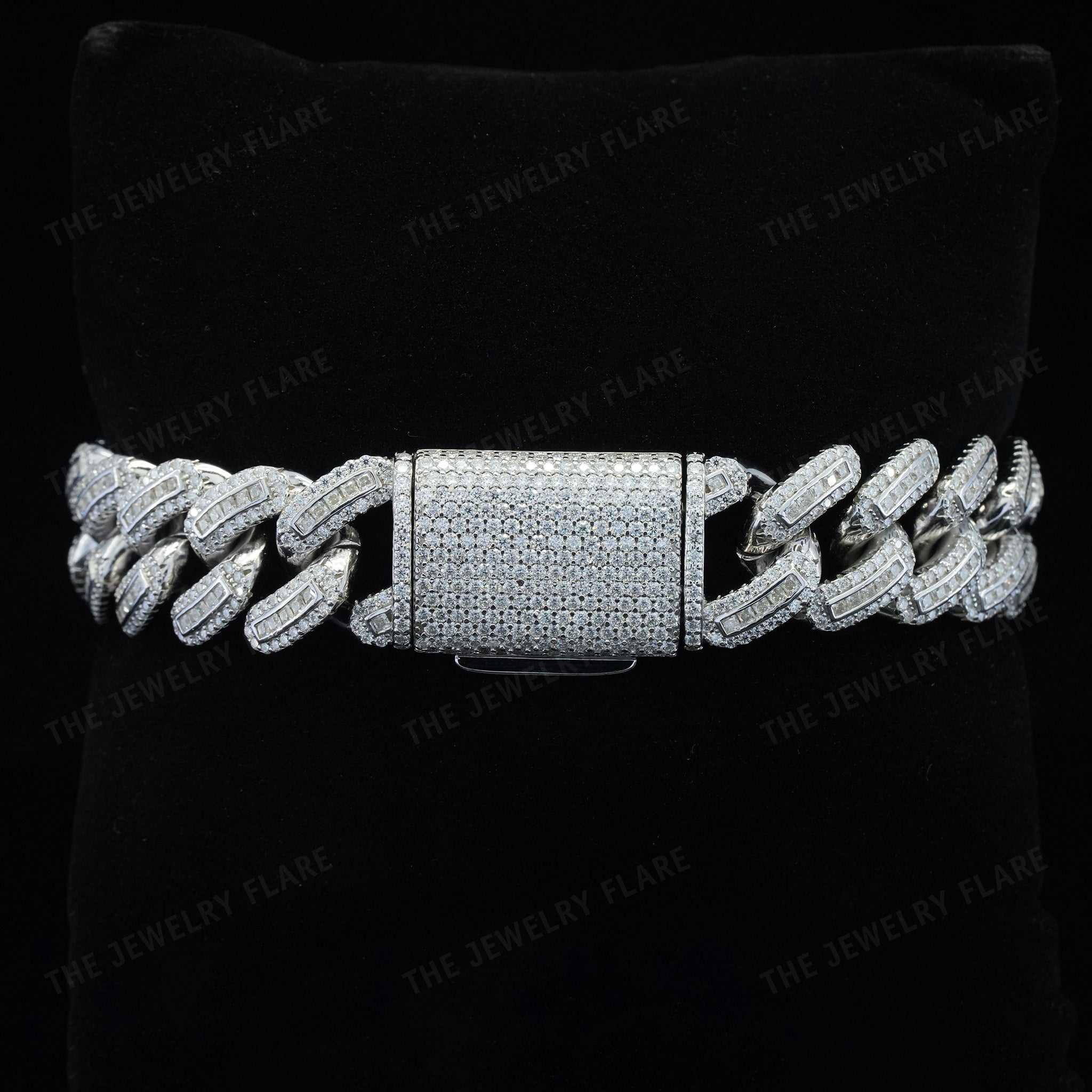 Princess & Round Cut Moissanite Cuban Link Bracelet
