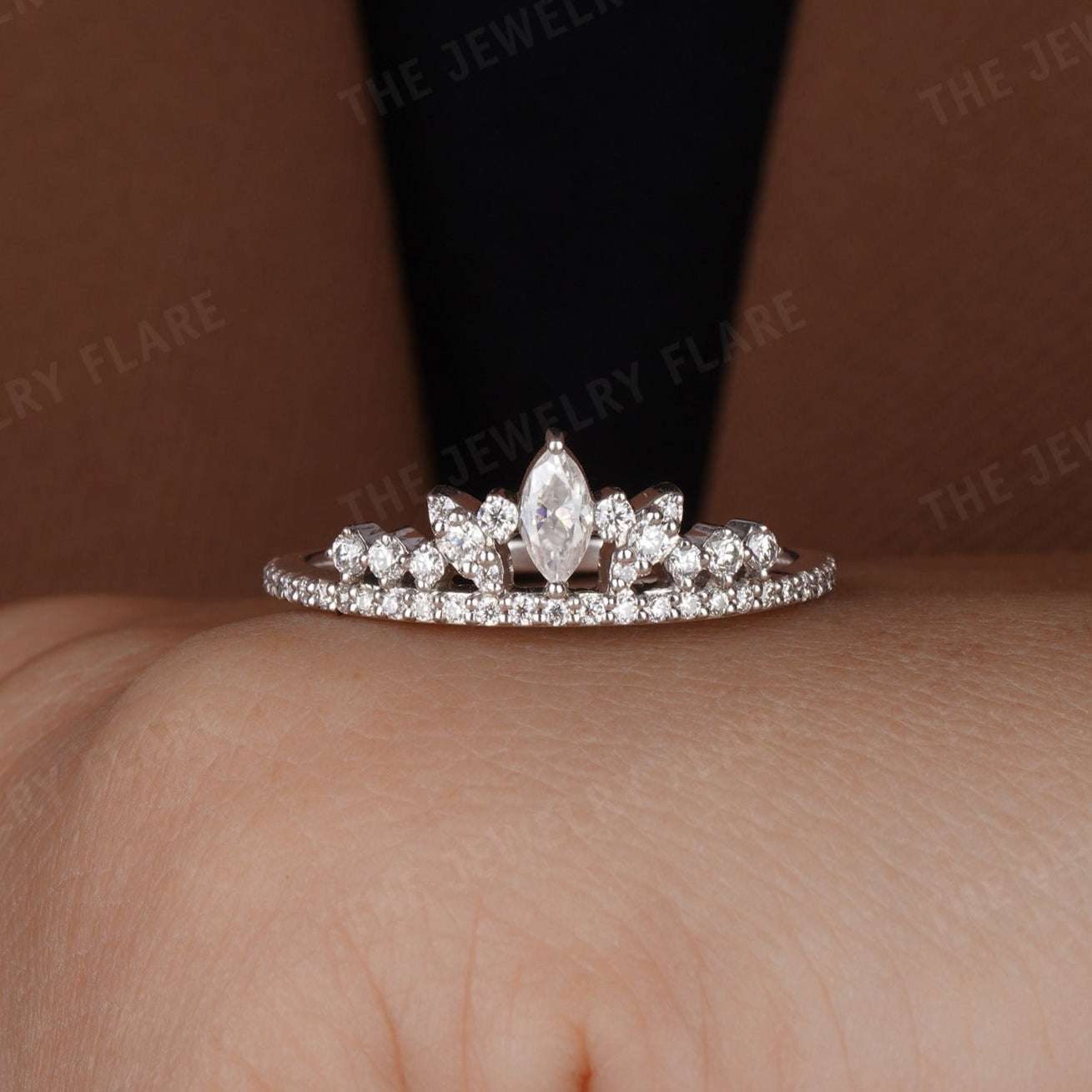 Marquise Shaped Vintage Women Tiara Crown Band Ring First