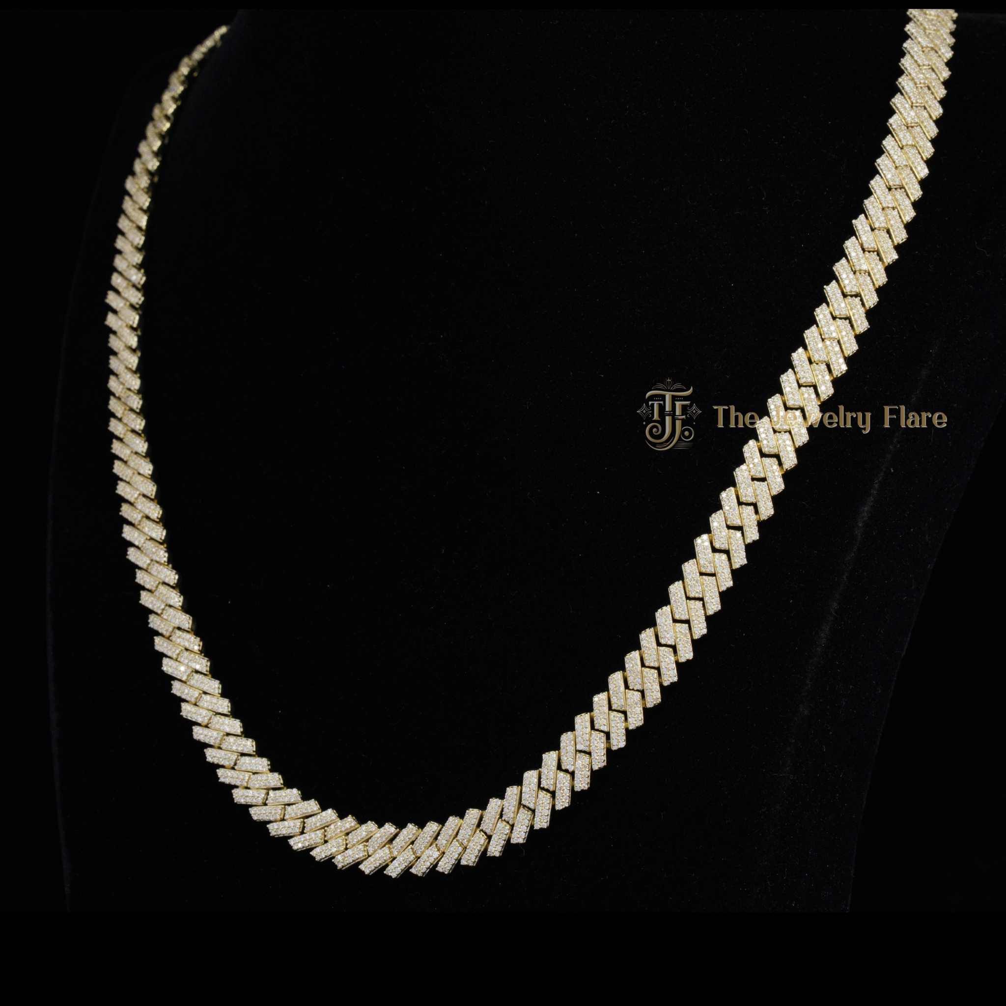 Natural Diamond Miami Cuban Link Chain In Yellow Gold Second