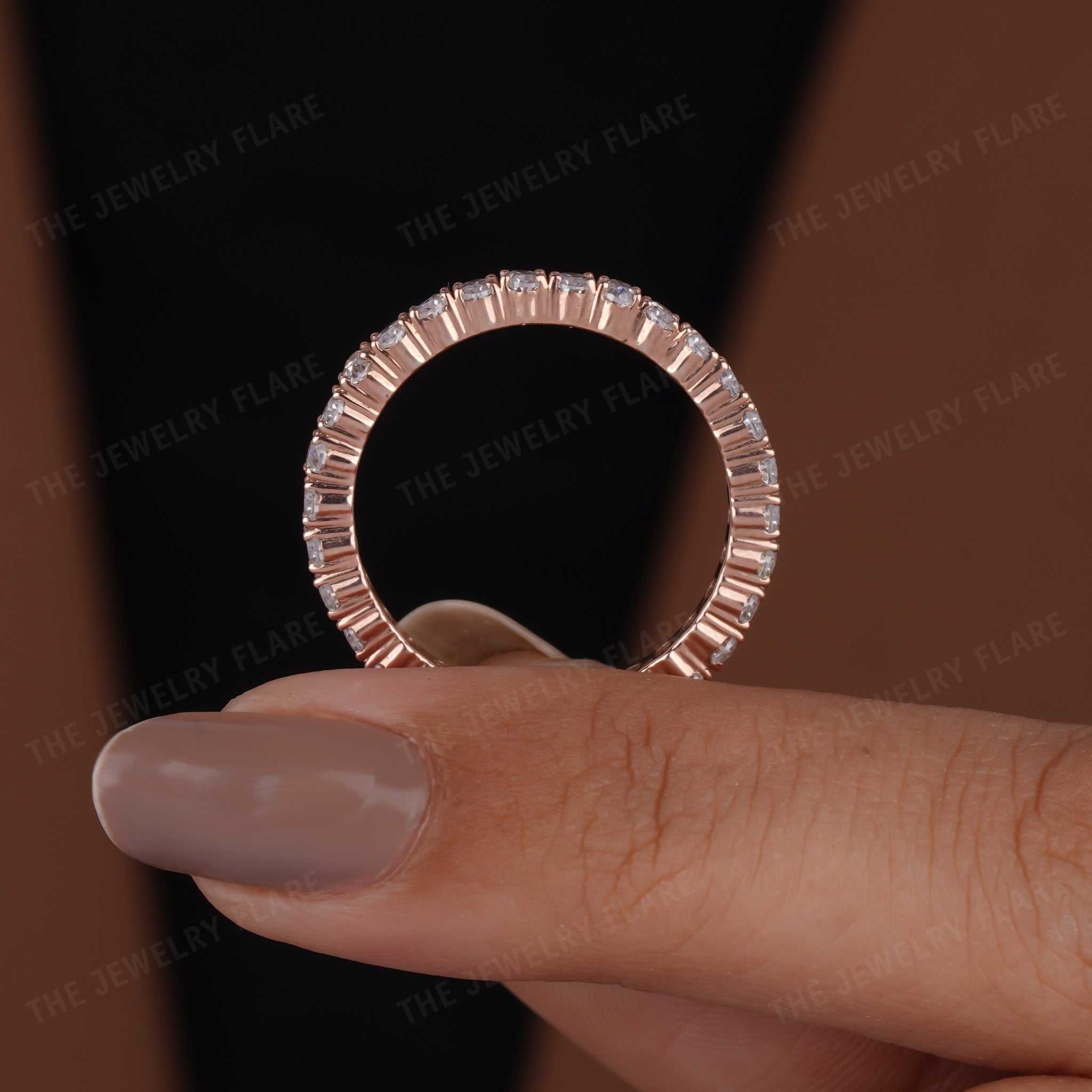 Oval Cut Full Eternity Bridal Wedding Band For Women Eight