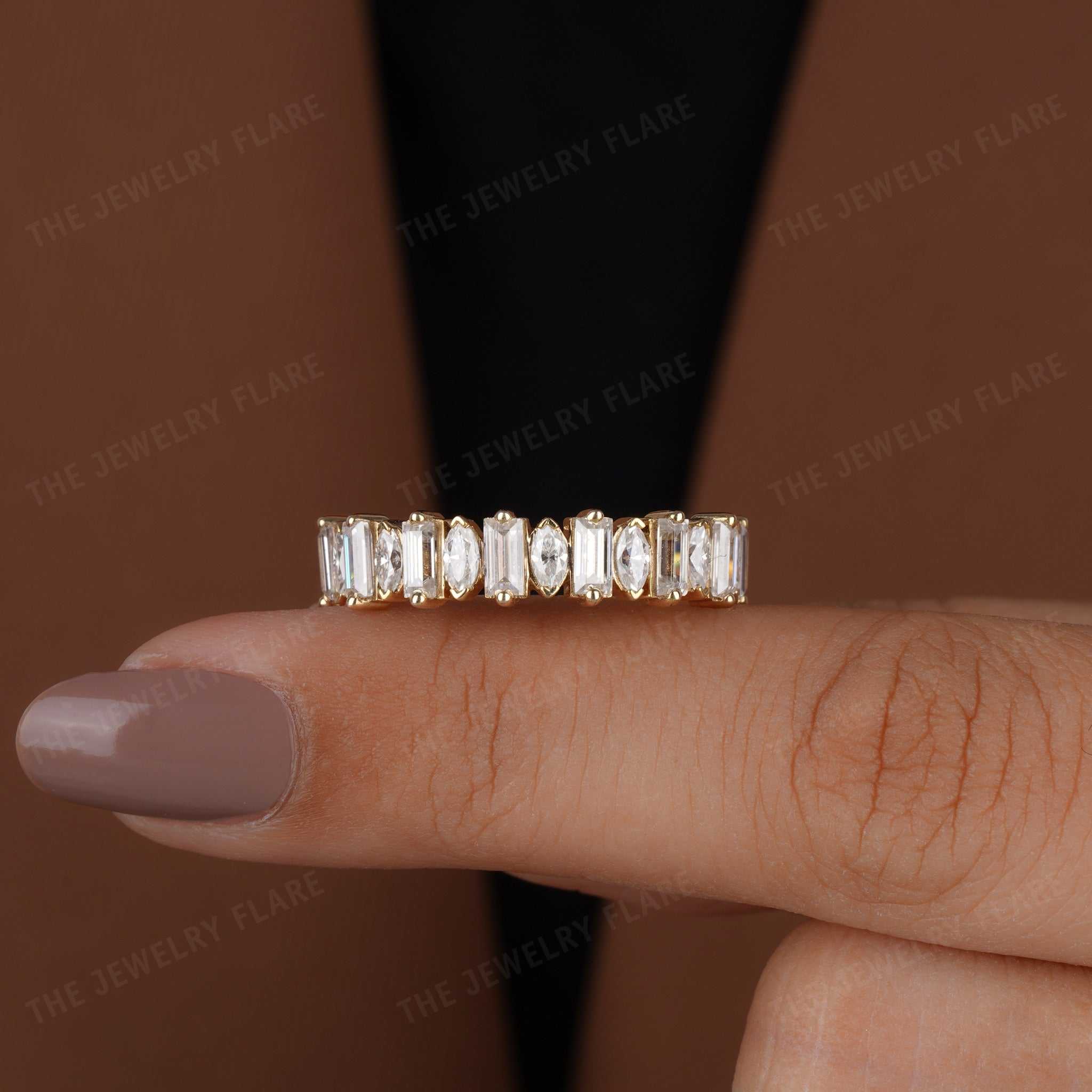 Alternating Marquise Baguette Eternity Band Second