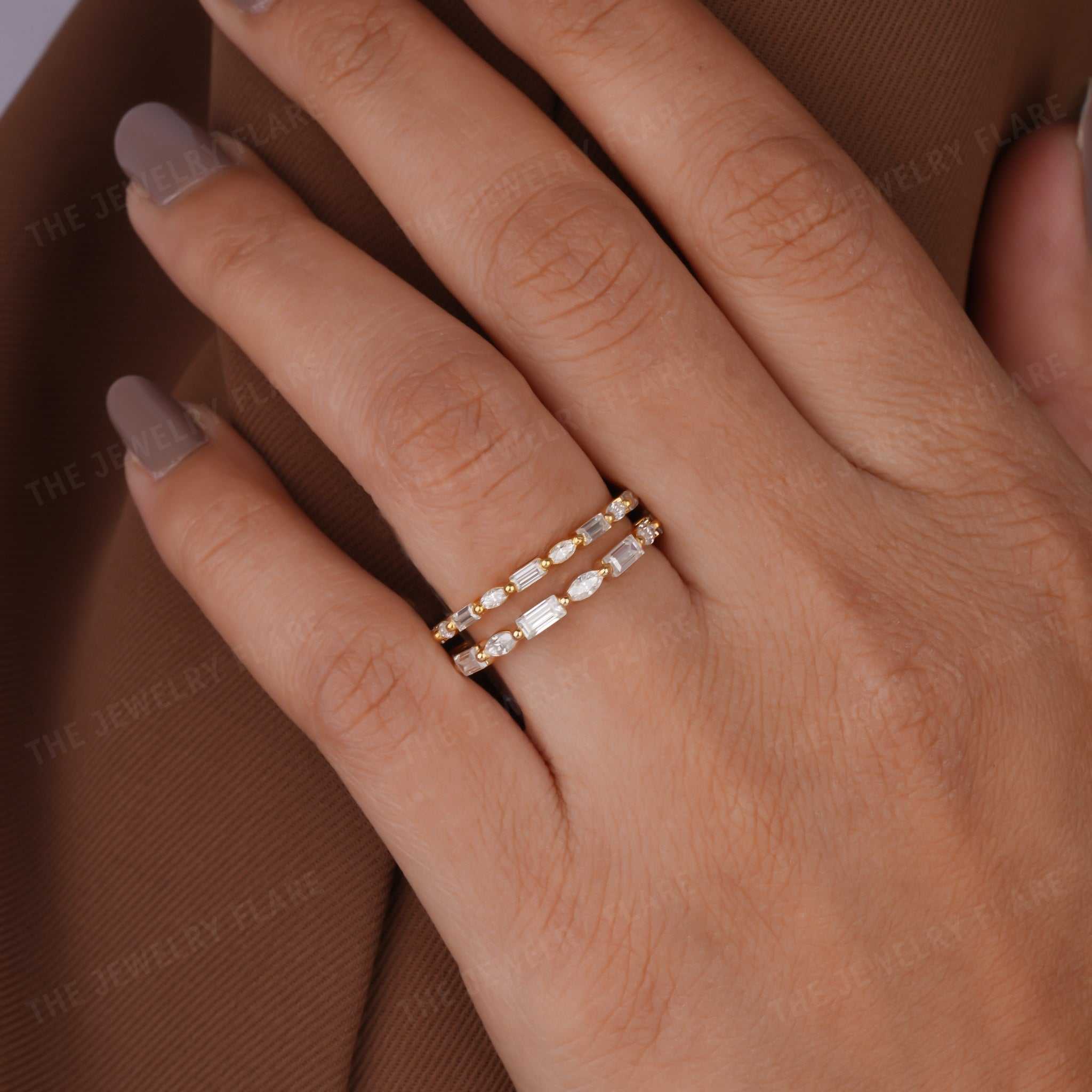 Baguette and Marquise Cut Bubble Set Full Eternity Band Forth