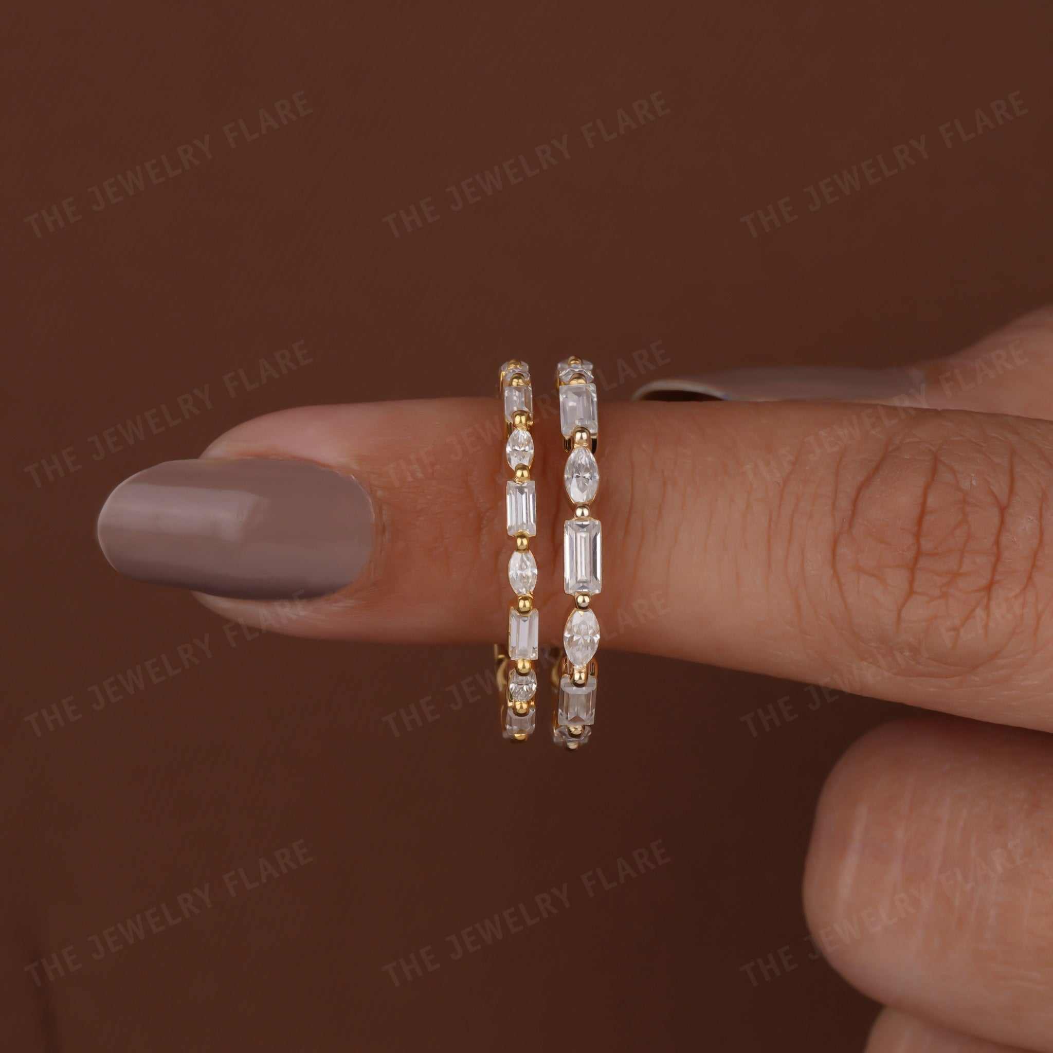 Baguette and Marquise Cut Bubble Set Full Eternity Band Nine