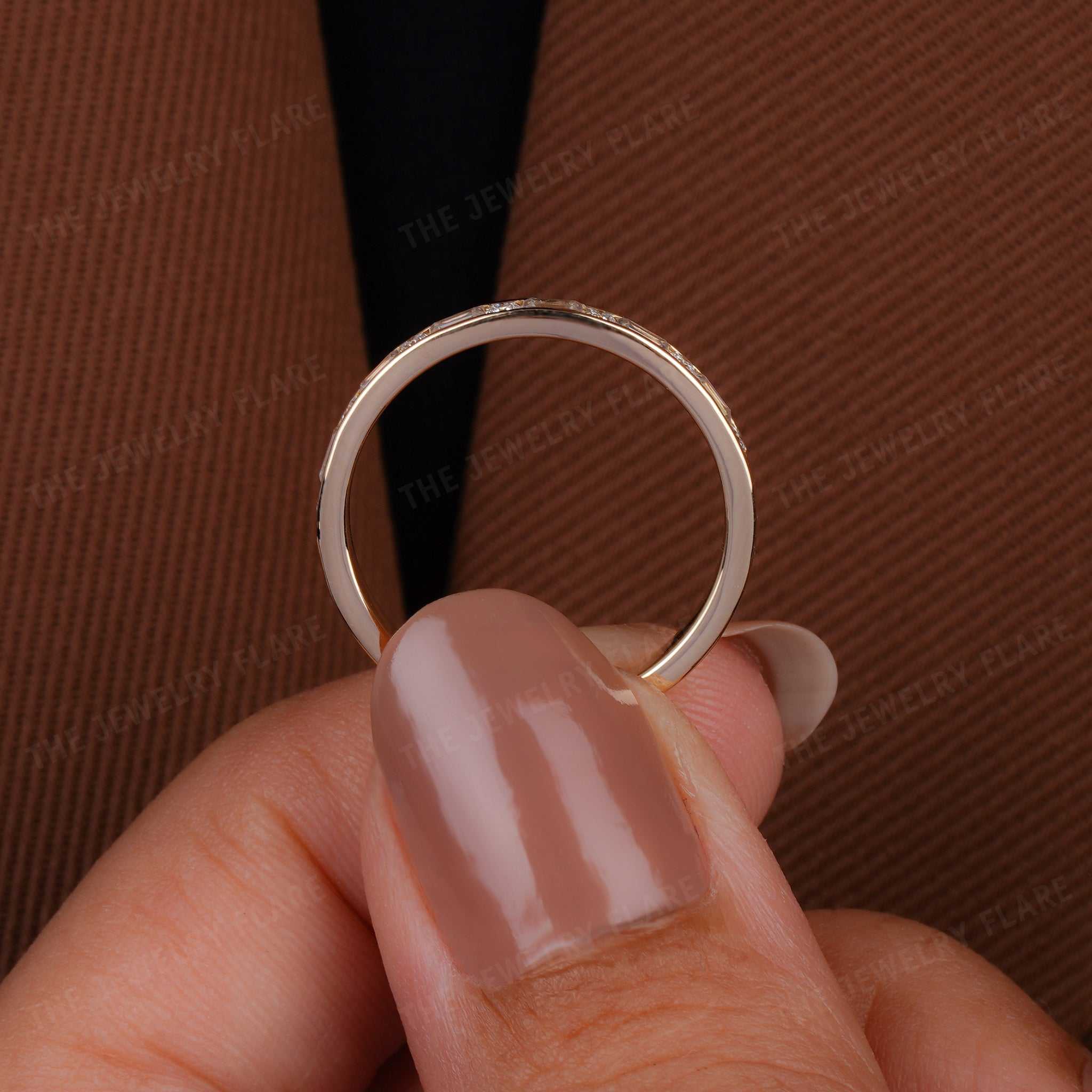 Half Eternity Round and Baguette Wedding Band