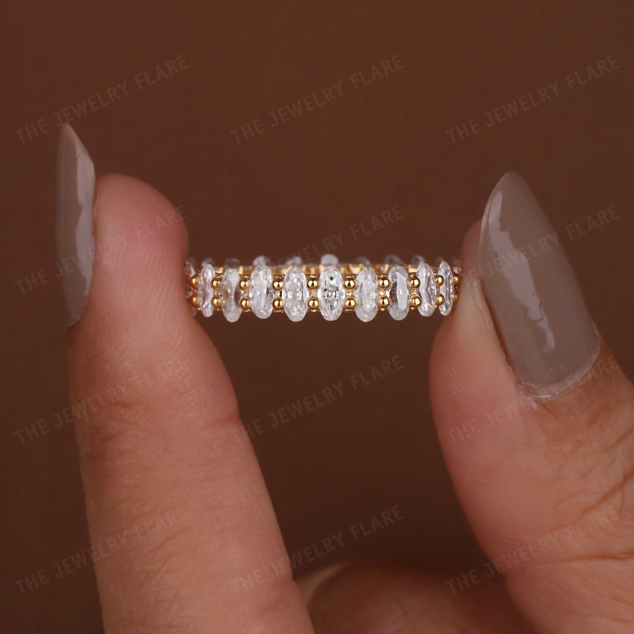 U Shaped 3D Oval Eternity Band First