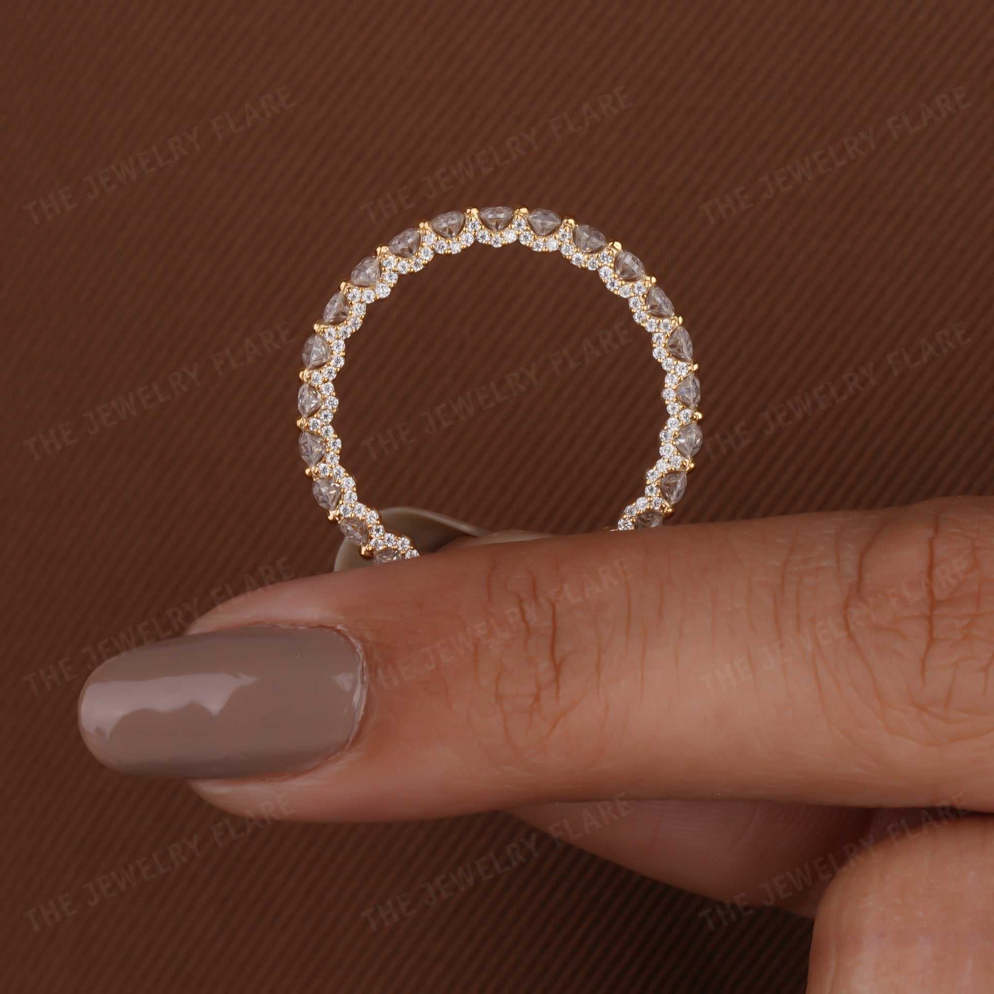 U Shaped 3D Oval Eternity Band Second