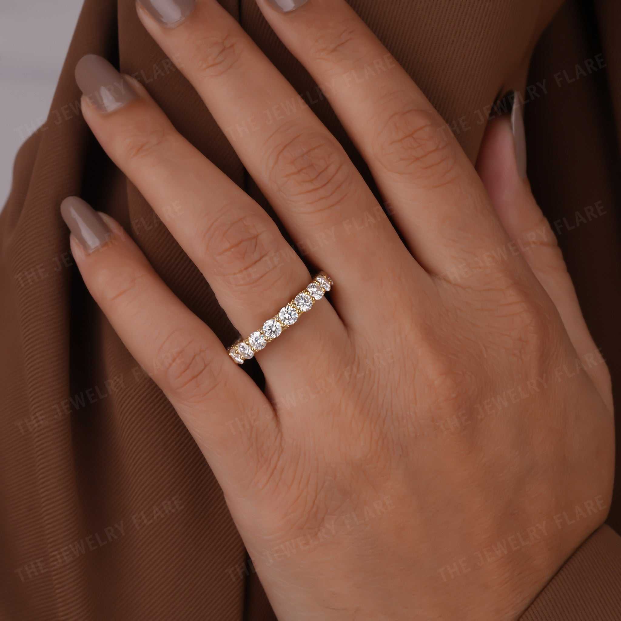 U Shaped 3D Round Full Eternity Band Fifth