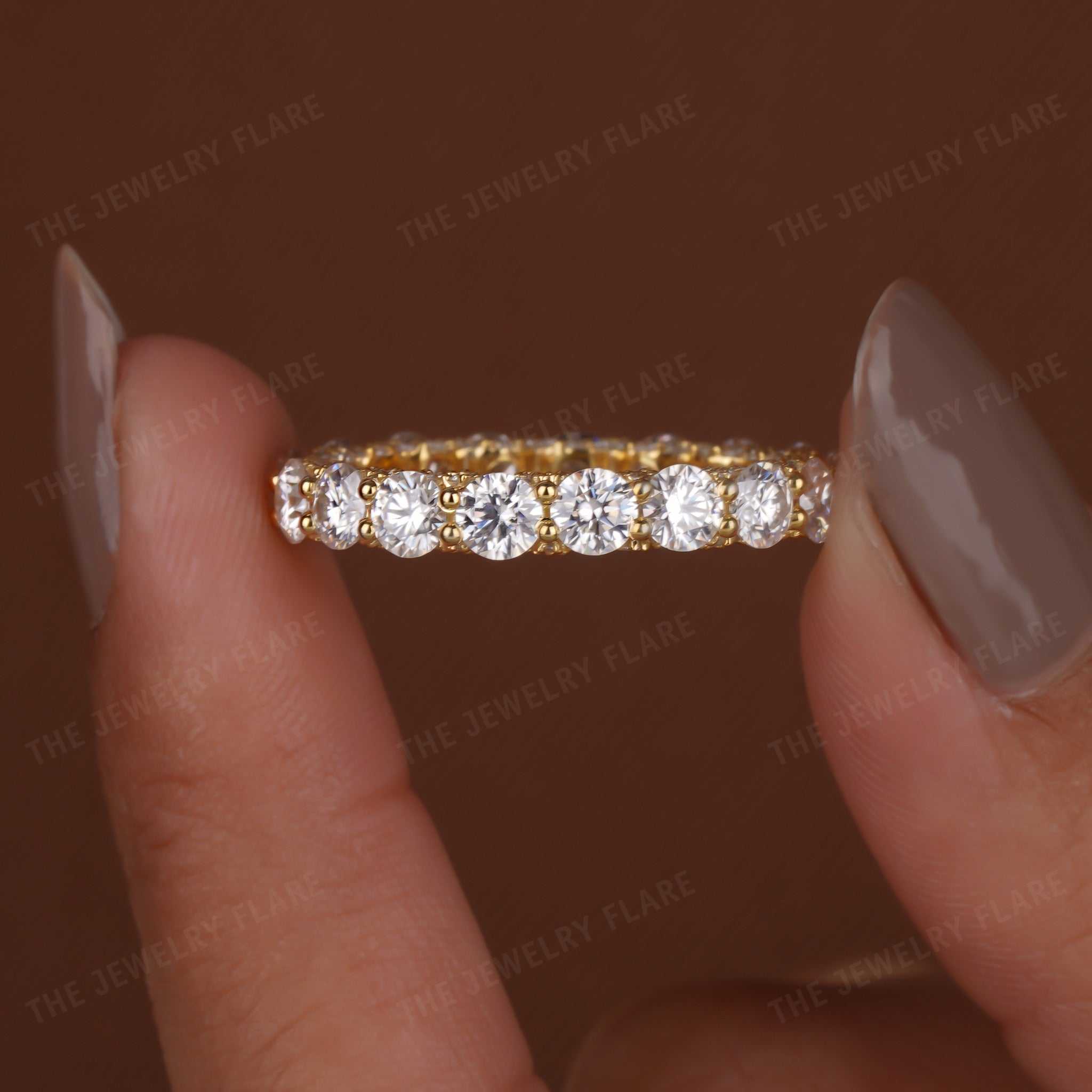 U Shaped 3D Round Full Eternity Band Eight