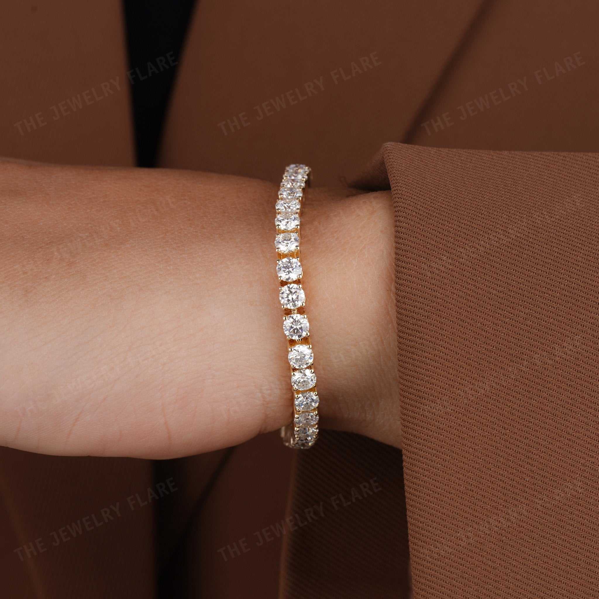 Four Prongs Moissanite Tennis Bracelet For Women Forth