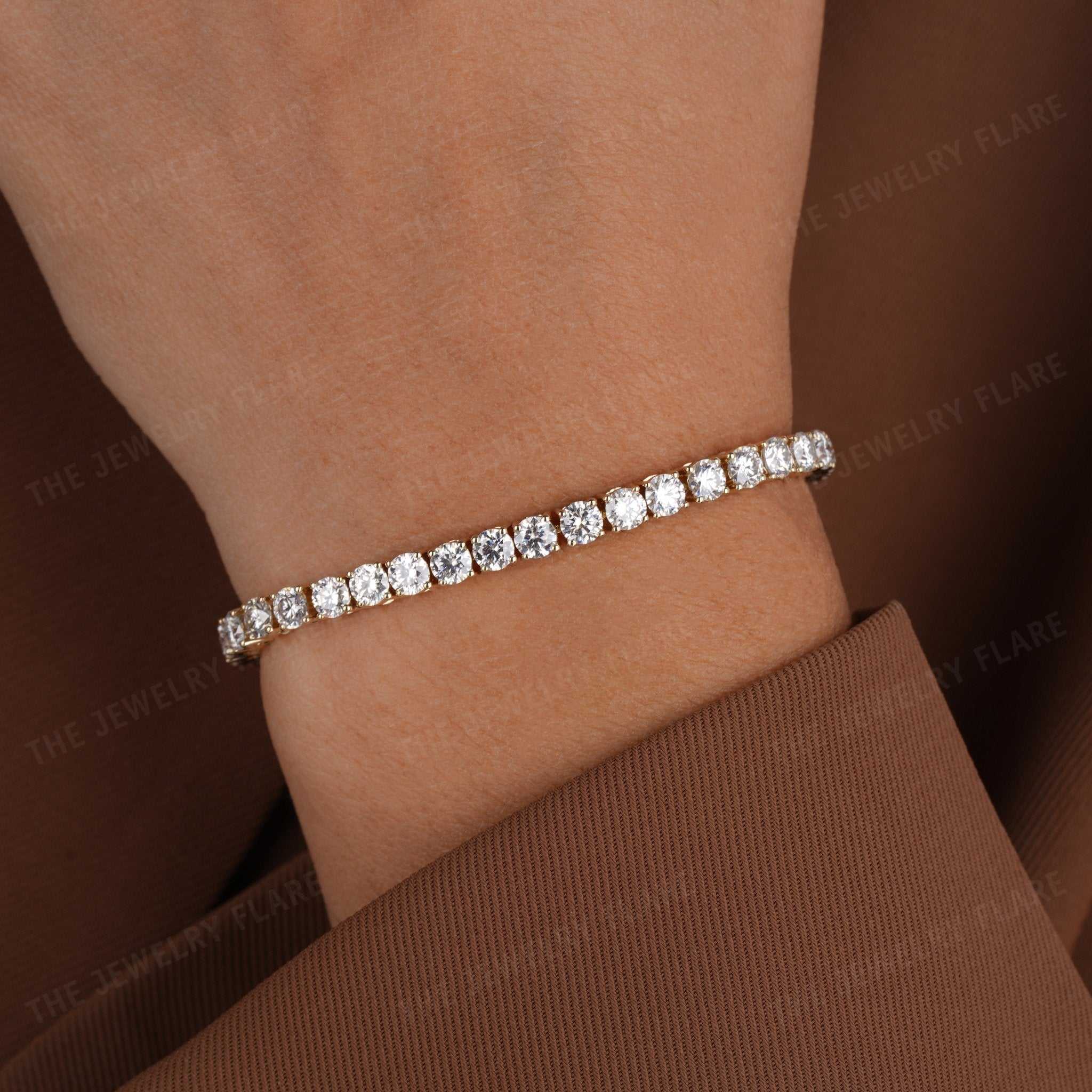 Four Prongs Moissanite Tennis Bracelet For Women Fifth