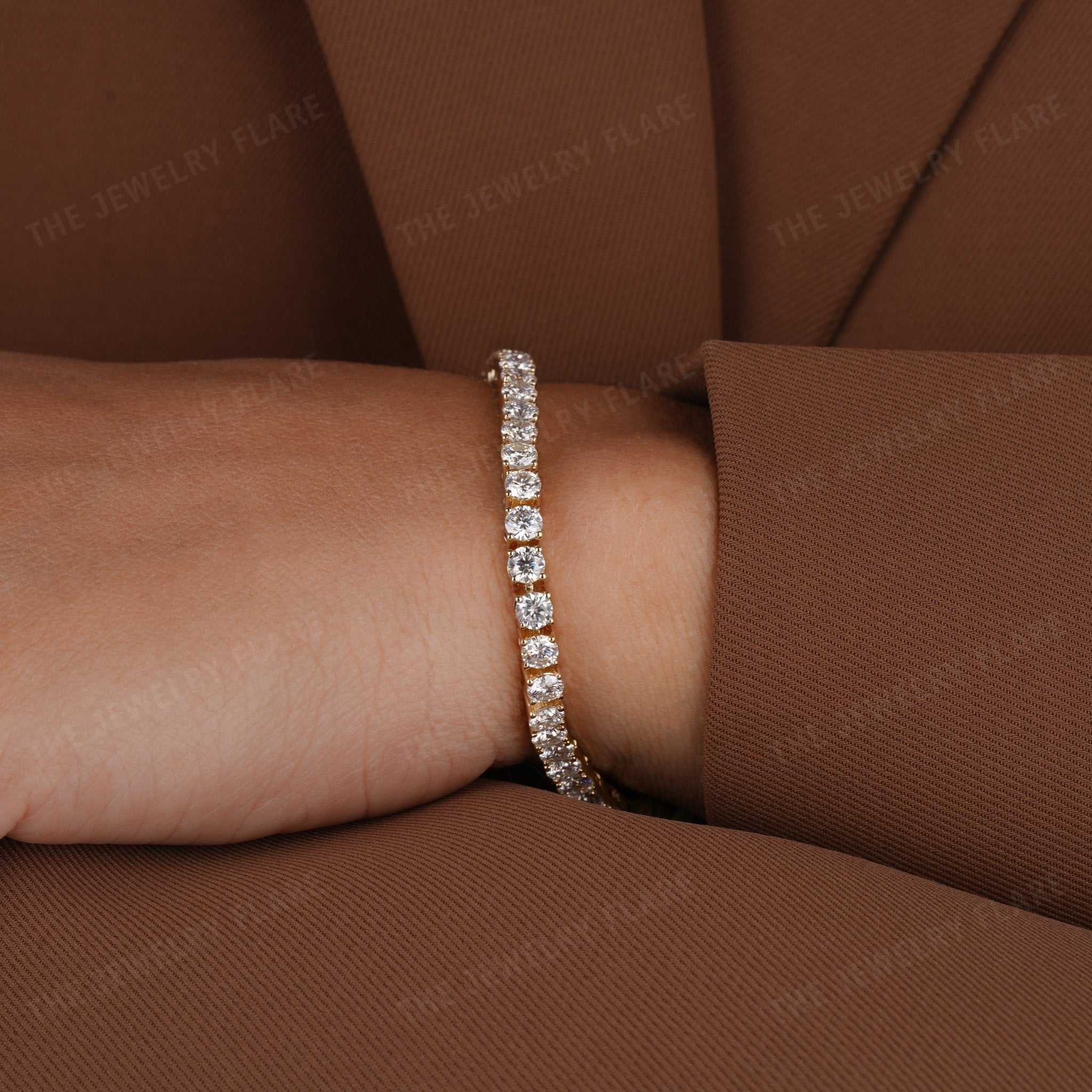 Four Prongs Moissanite Tennis Bracelet For Women Six