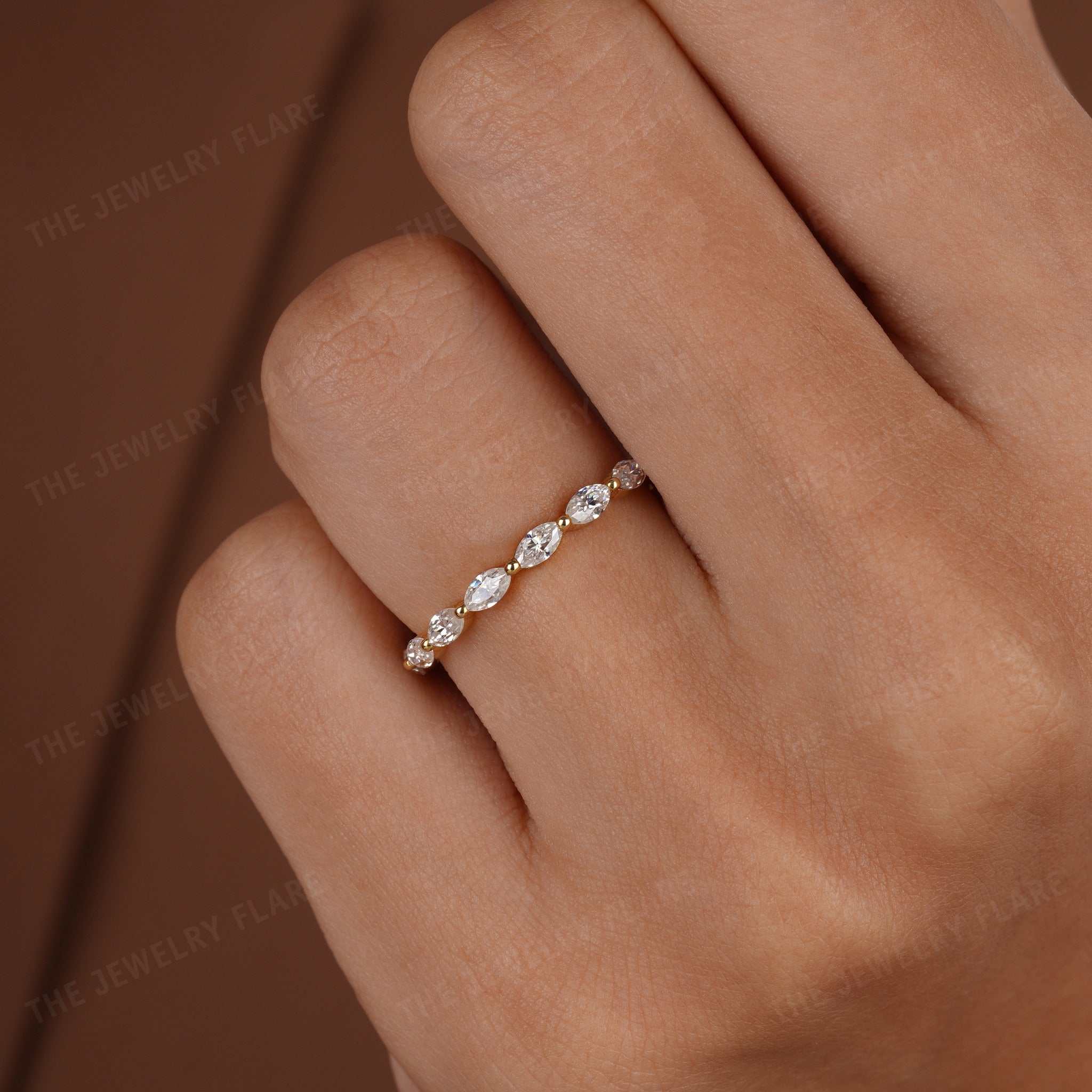 East West Set Marquise Cut Full Eternity Band Second