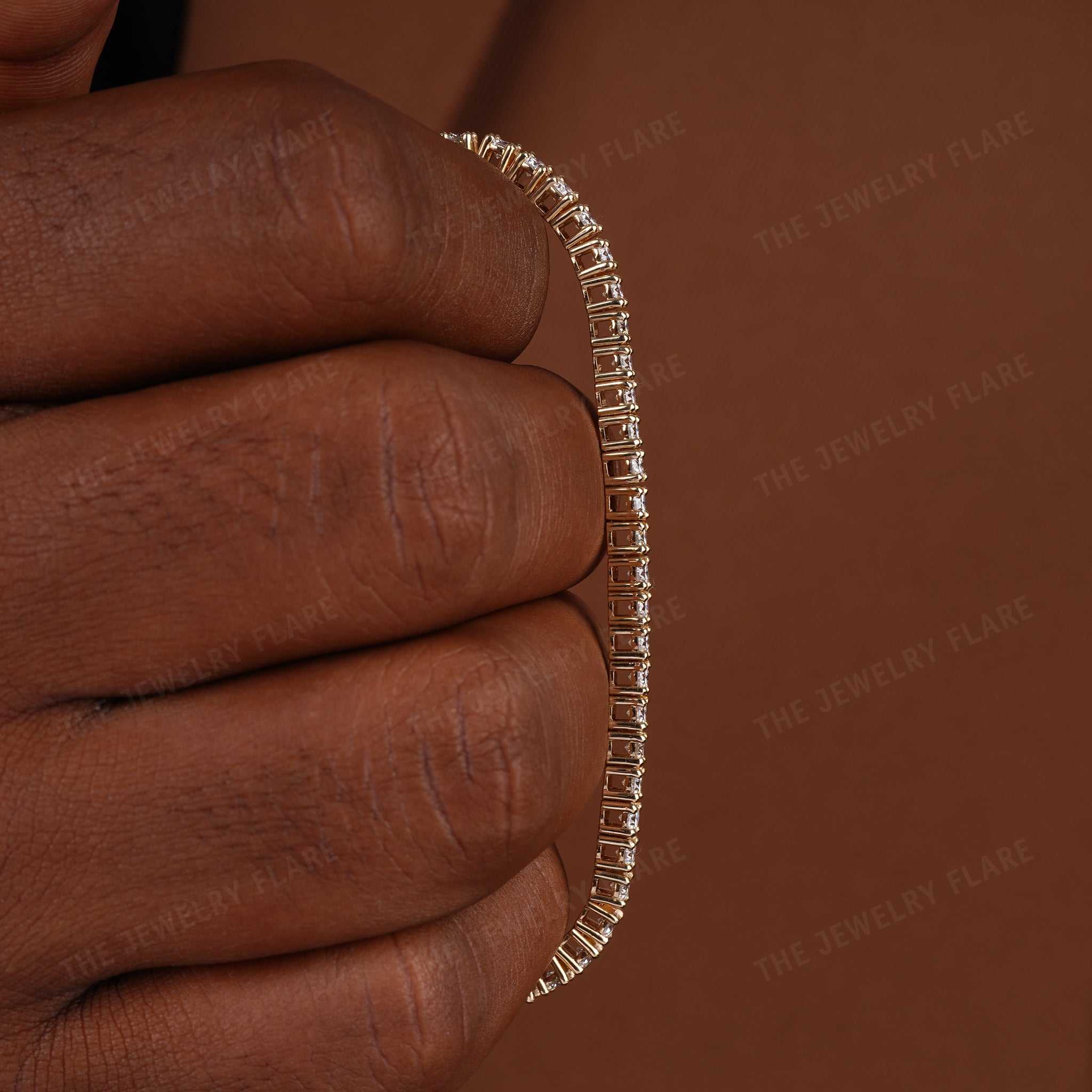 Classic Gold Moissanite Tennis Bracelet for Men