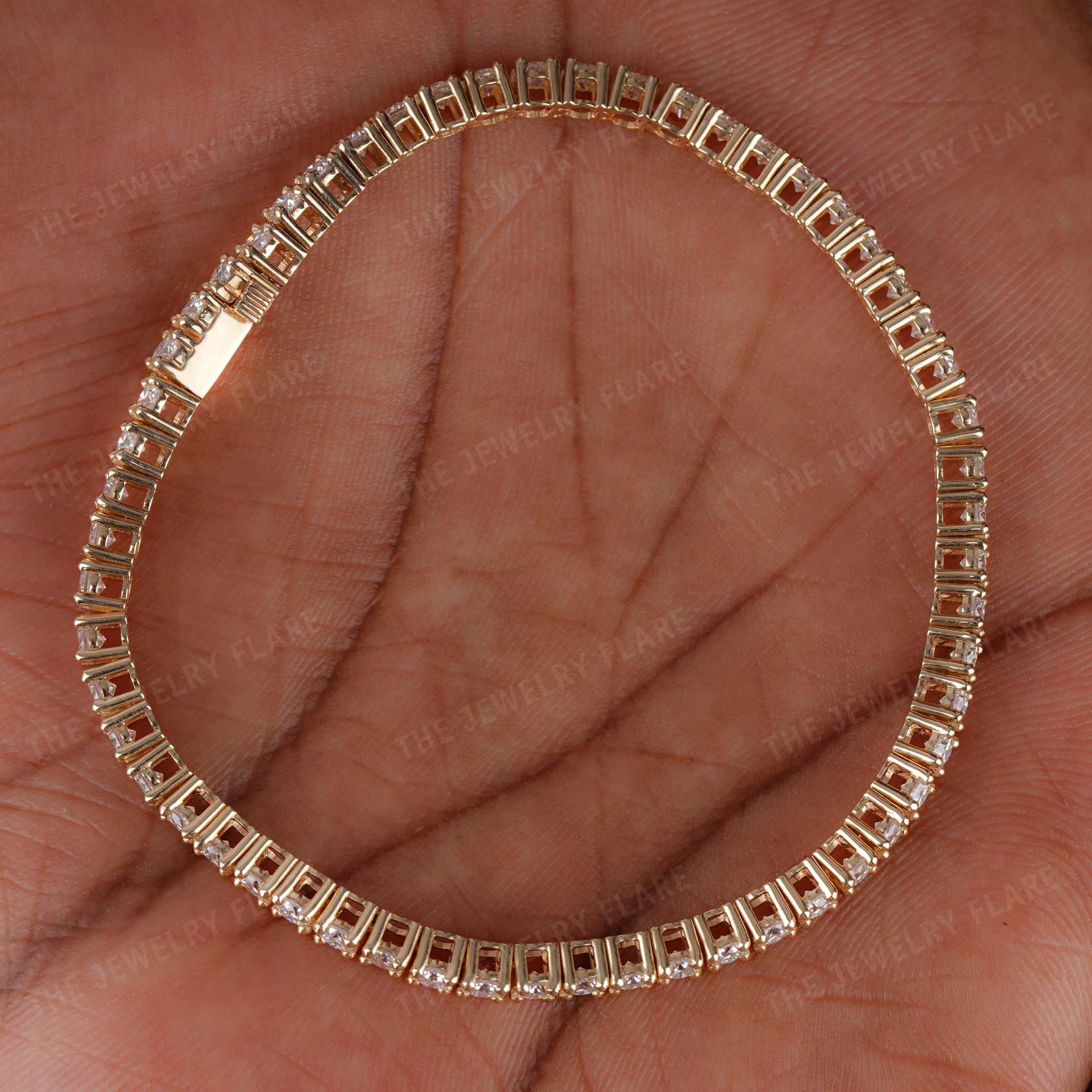 Classic Gold Moissanite Tennis Bracelet for Men