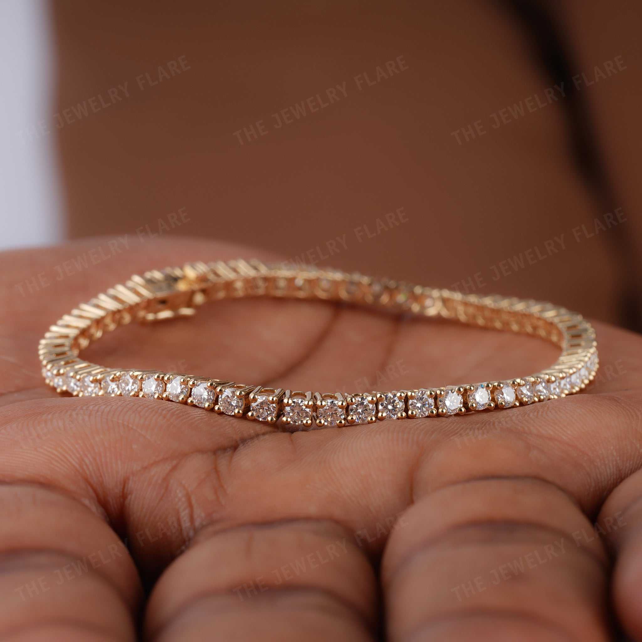 Classic Gold Moissanite Tennis Bracelet for Men