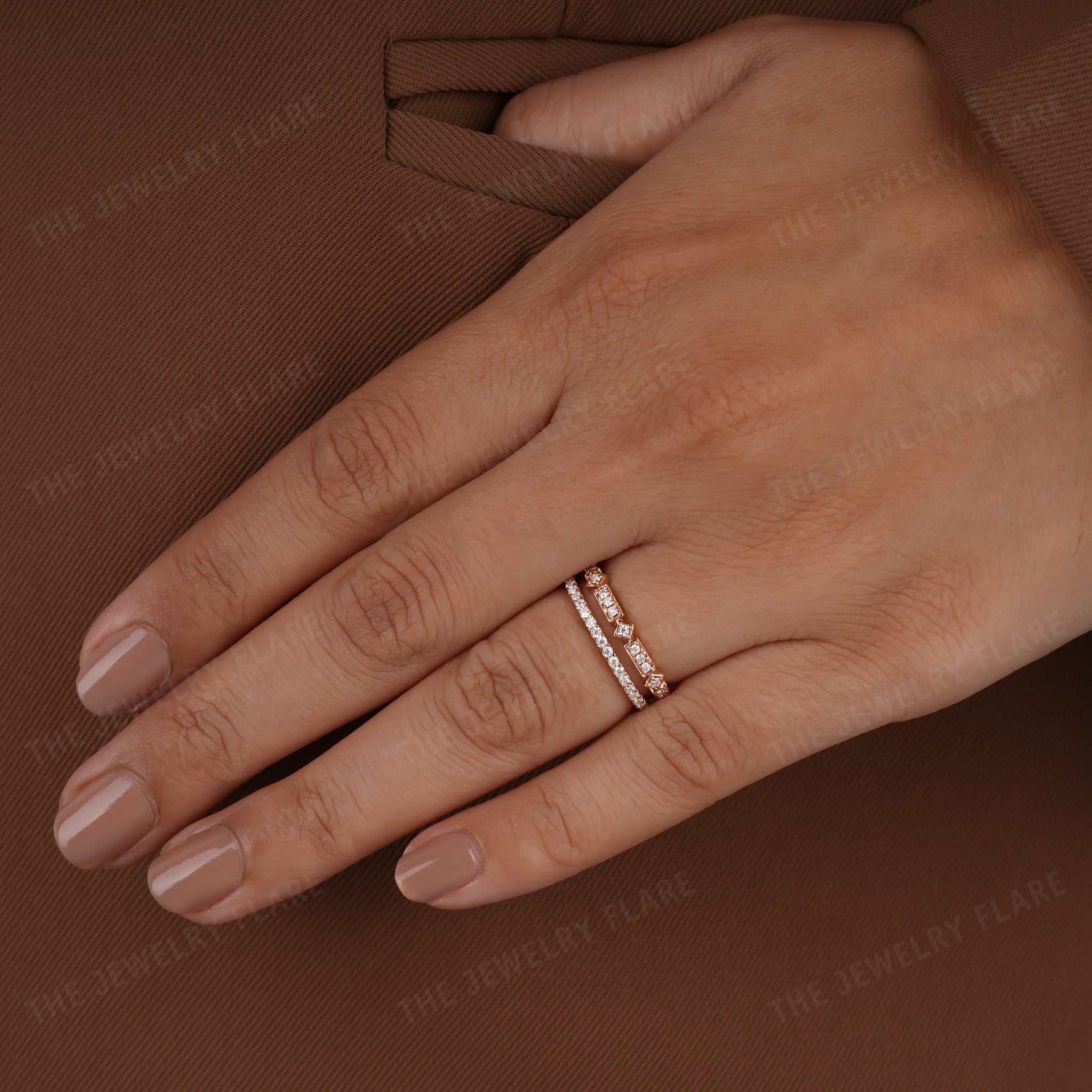 Vintage Style Dual Shank Anniversary Band Fifth