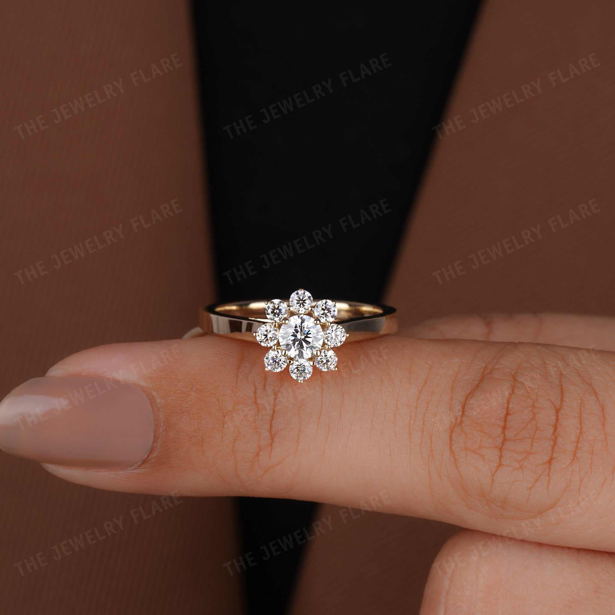 Floral Style Diamond Engagement Ring