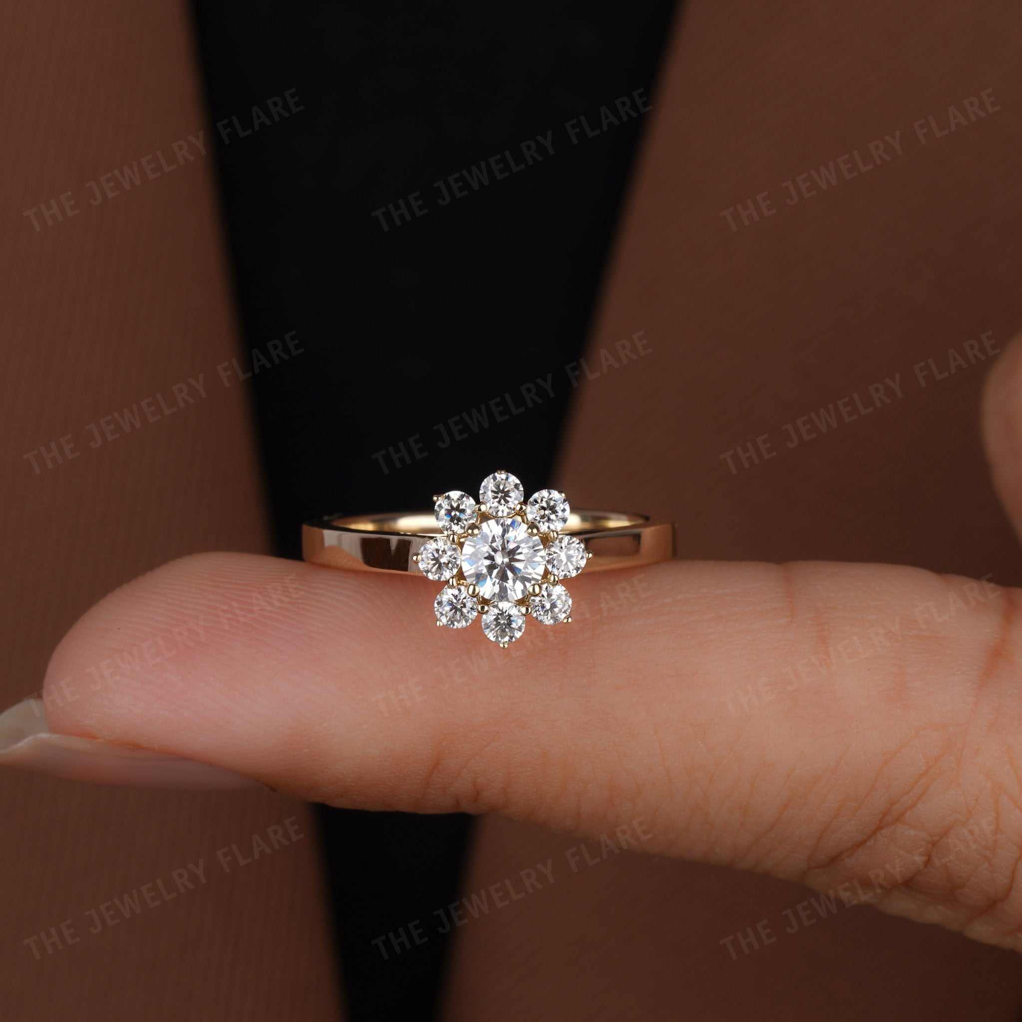 Floral Style Diamond Engagement Ring