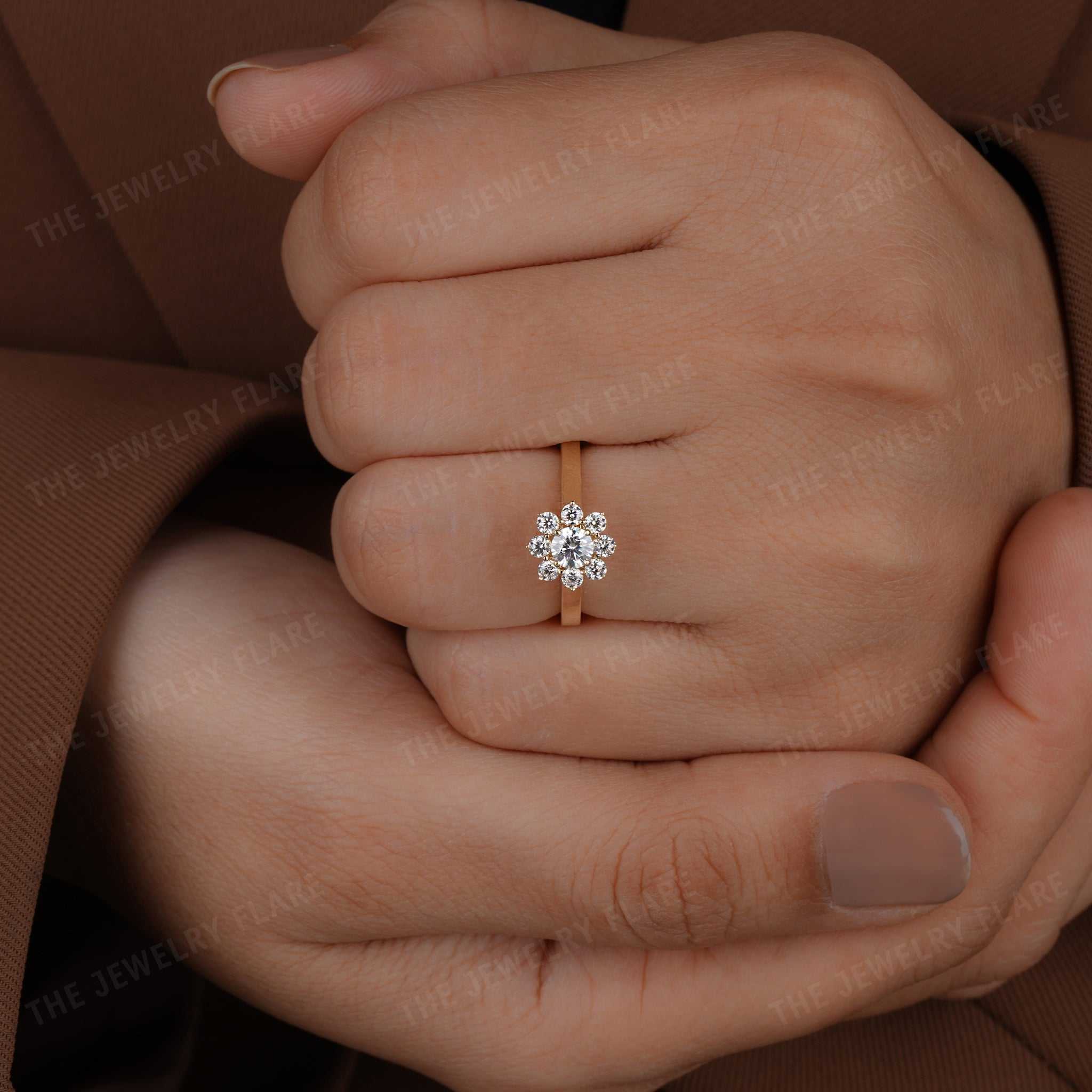 Floral Style Diamond Engagement Ring