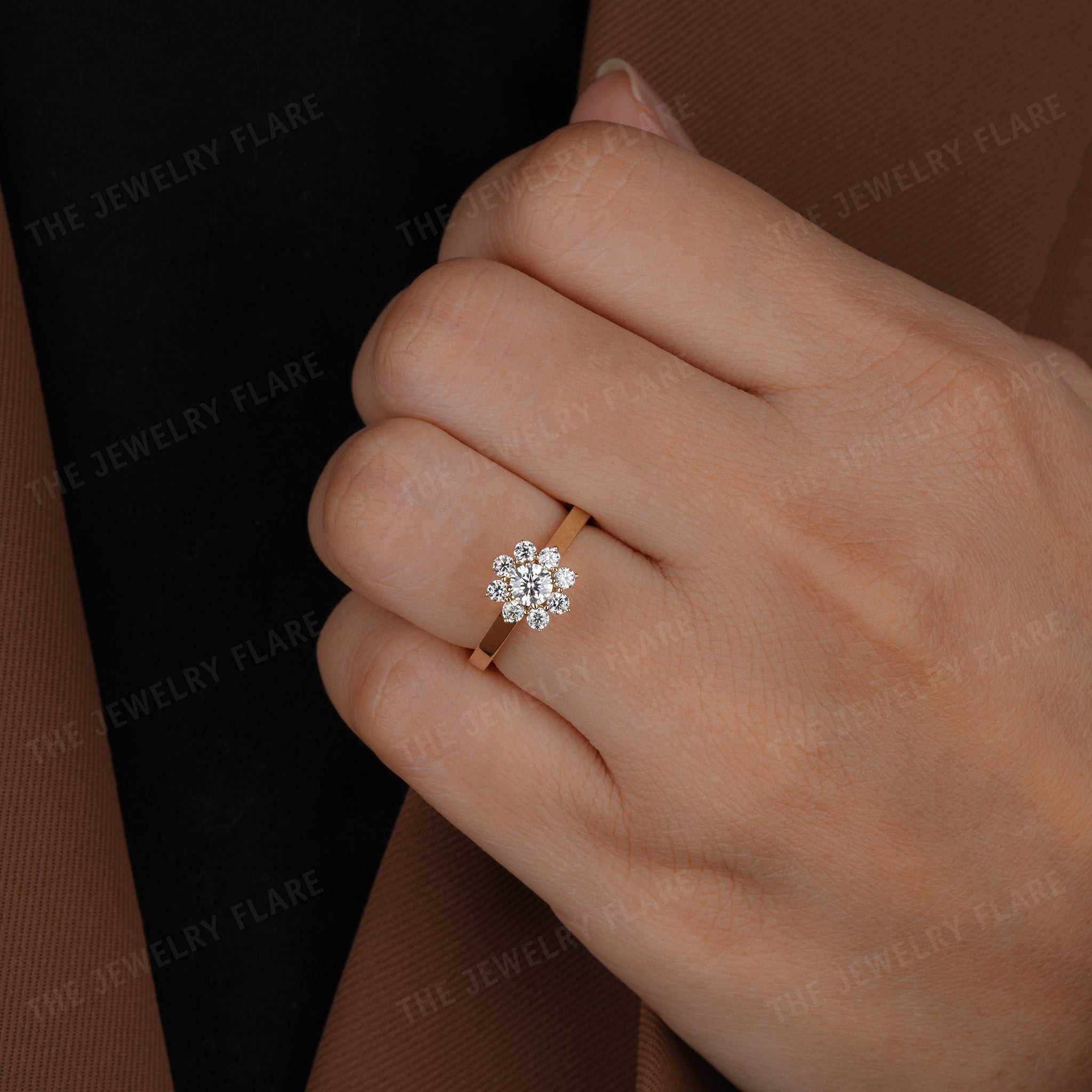 Floral Style Diamond Engagement Ring