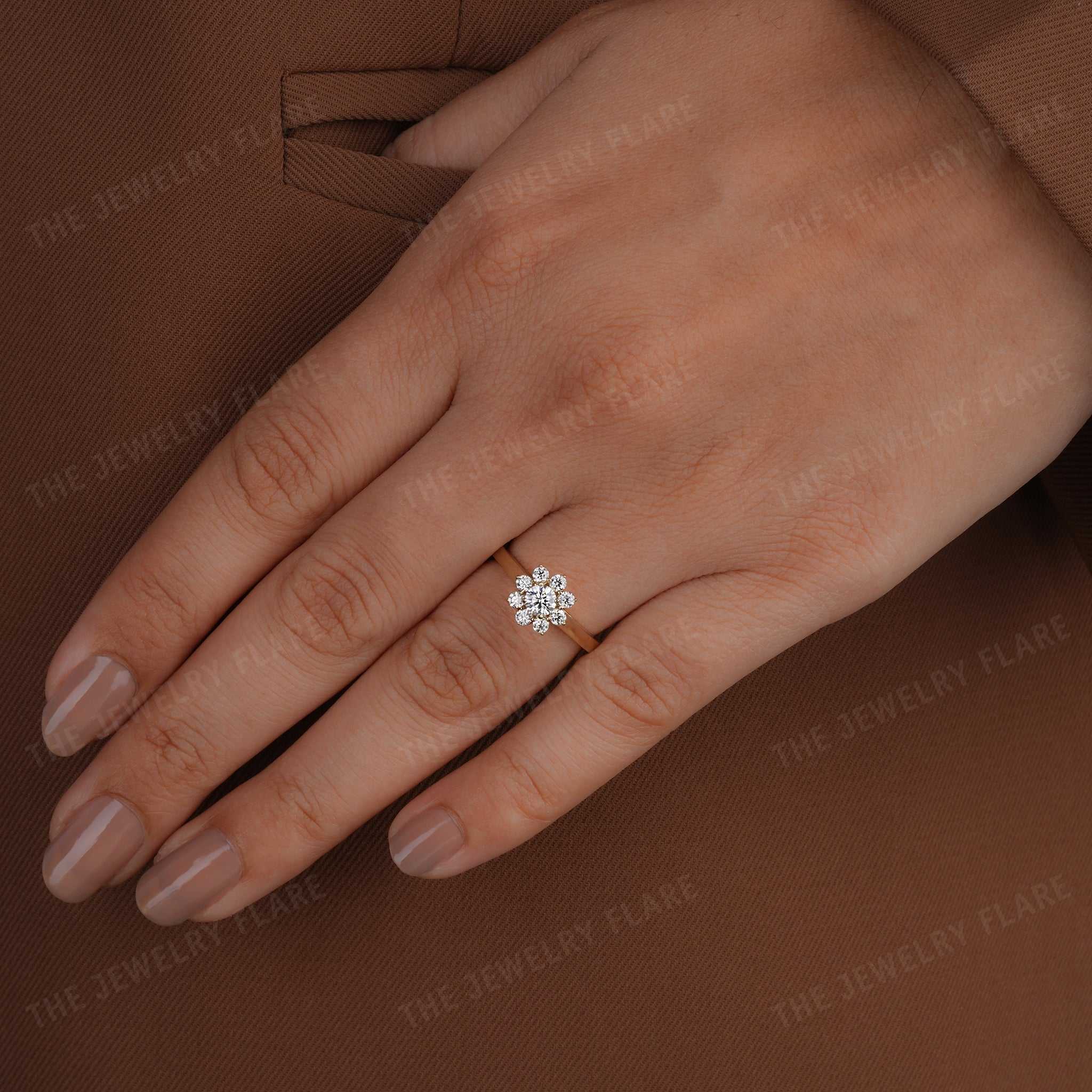 Floral Style Diamond Engagement Ring
