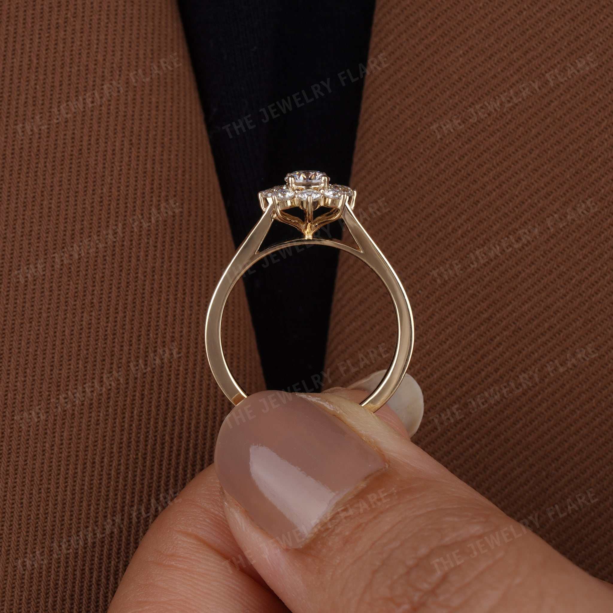 Floral Style Diamond Engagement Ring