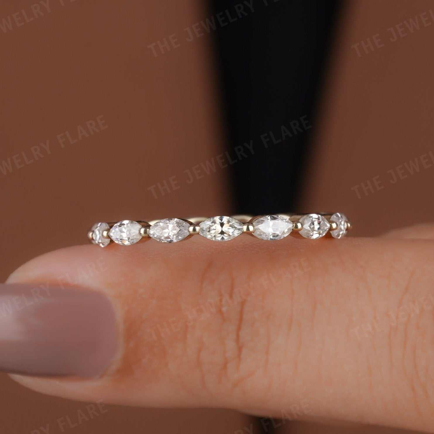 East West Set Marquise Cut Full Eternity Band First