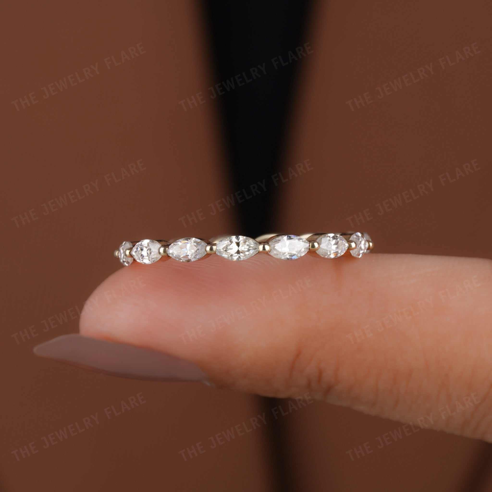 East West Set Marquise Cut Full Eternity Band Forth