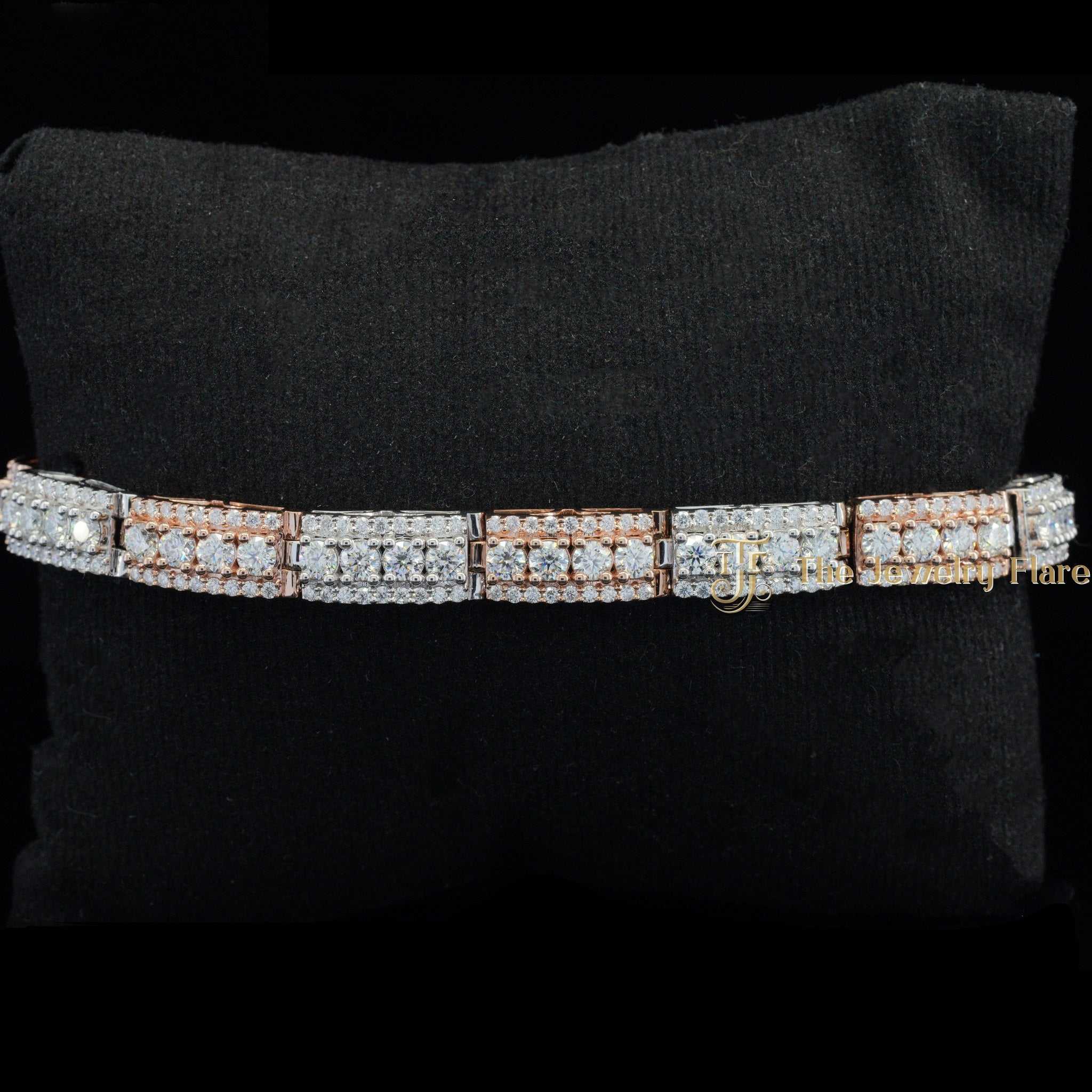 Two Tone Lab Diamond Bracelet for Men Forth