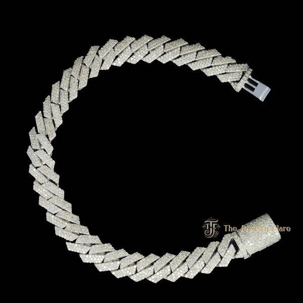 Mens Natural Diamond Cuban Link Chain Bracelet First