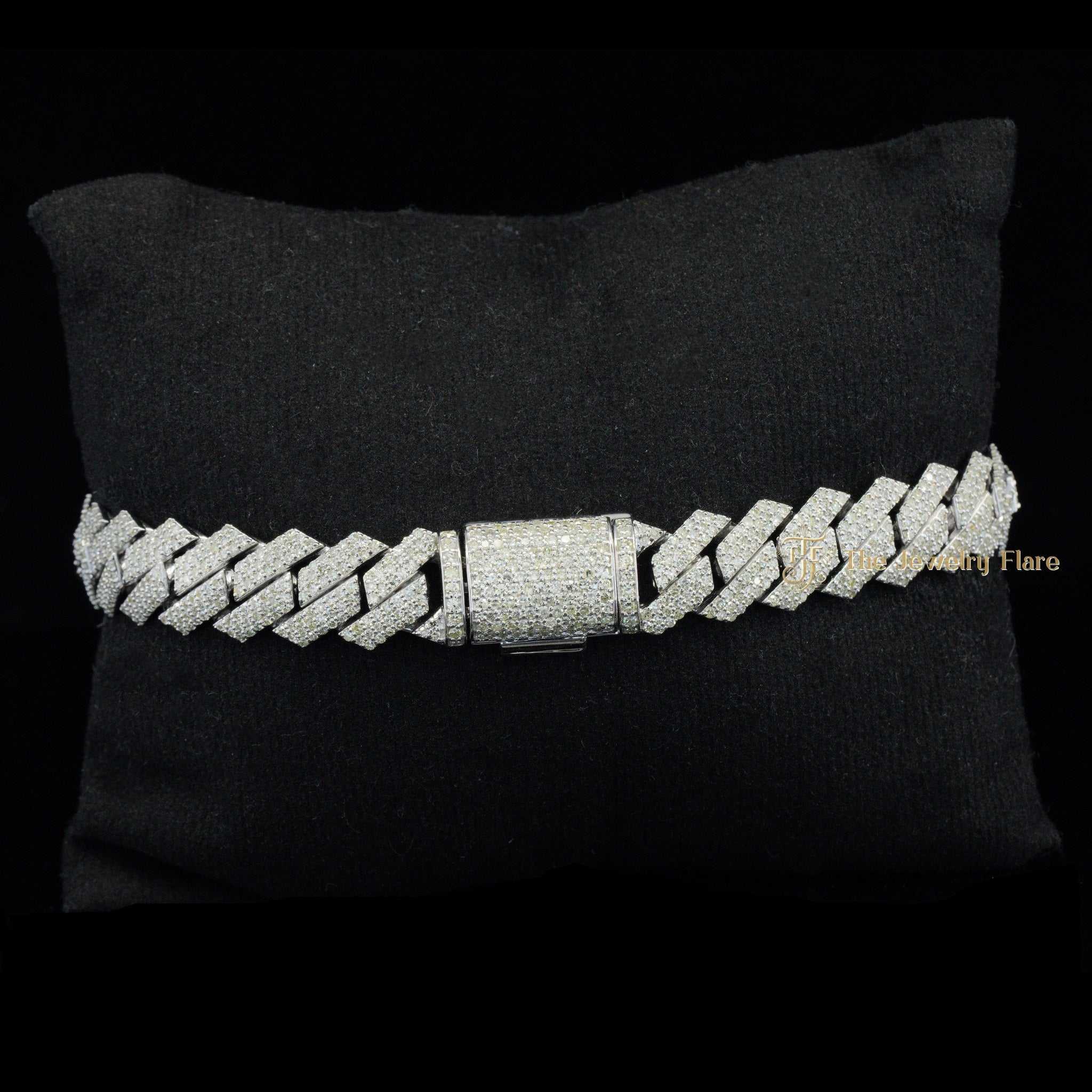 Mens Natural Diamond Cuban Link Chain Bracelet Third