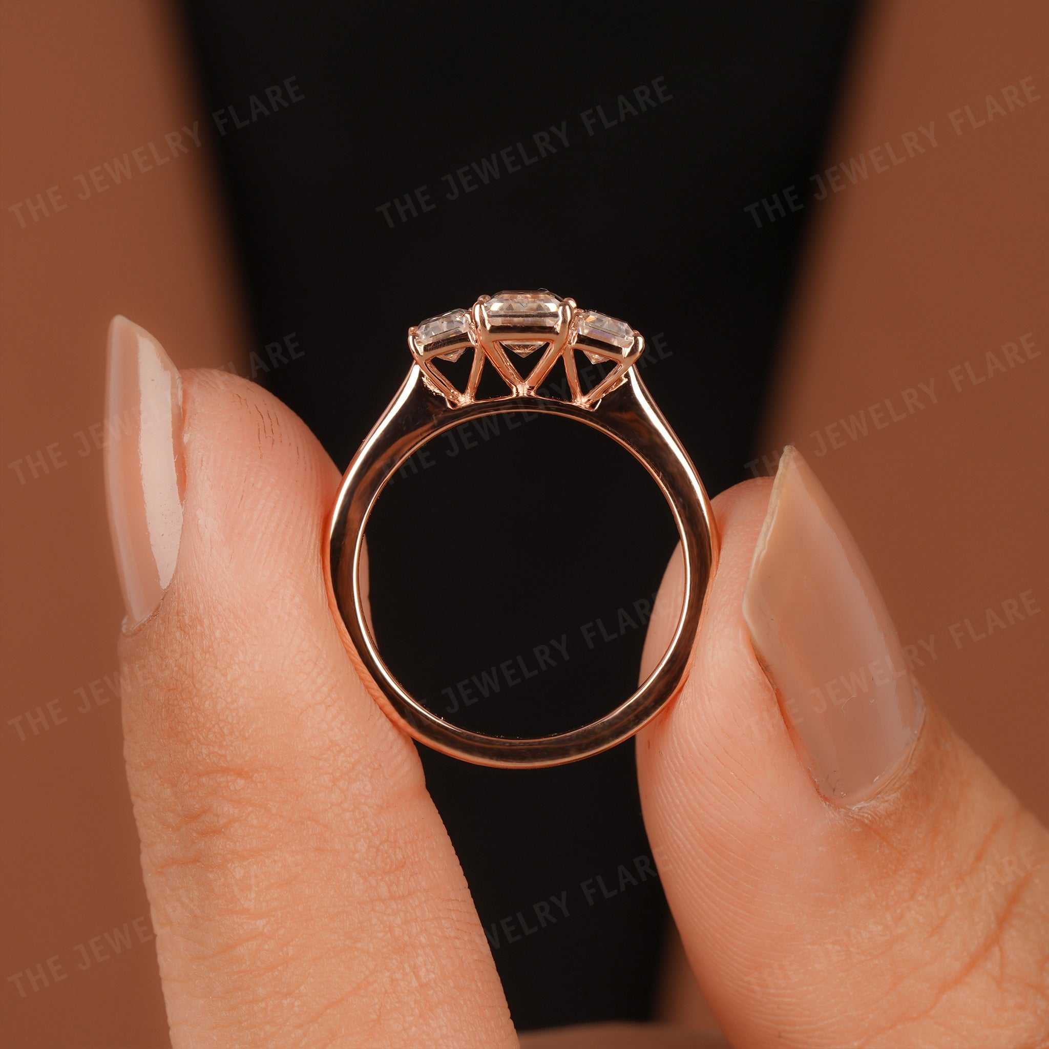 Three Stone Emerald Cut Ring
