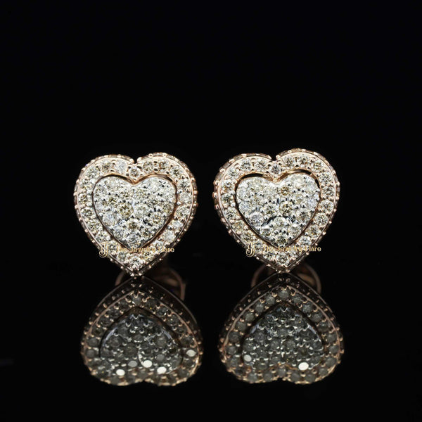 Moissanite Heart Shaped Stud Earrings