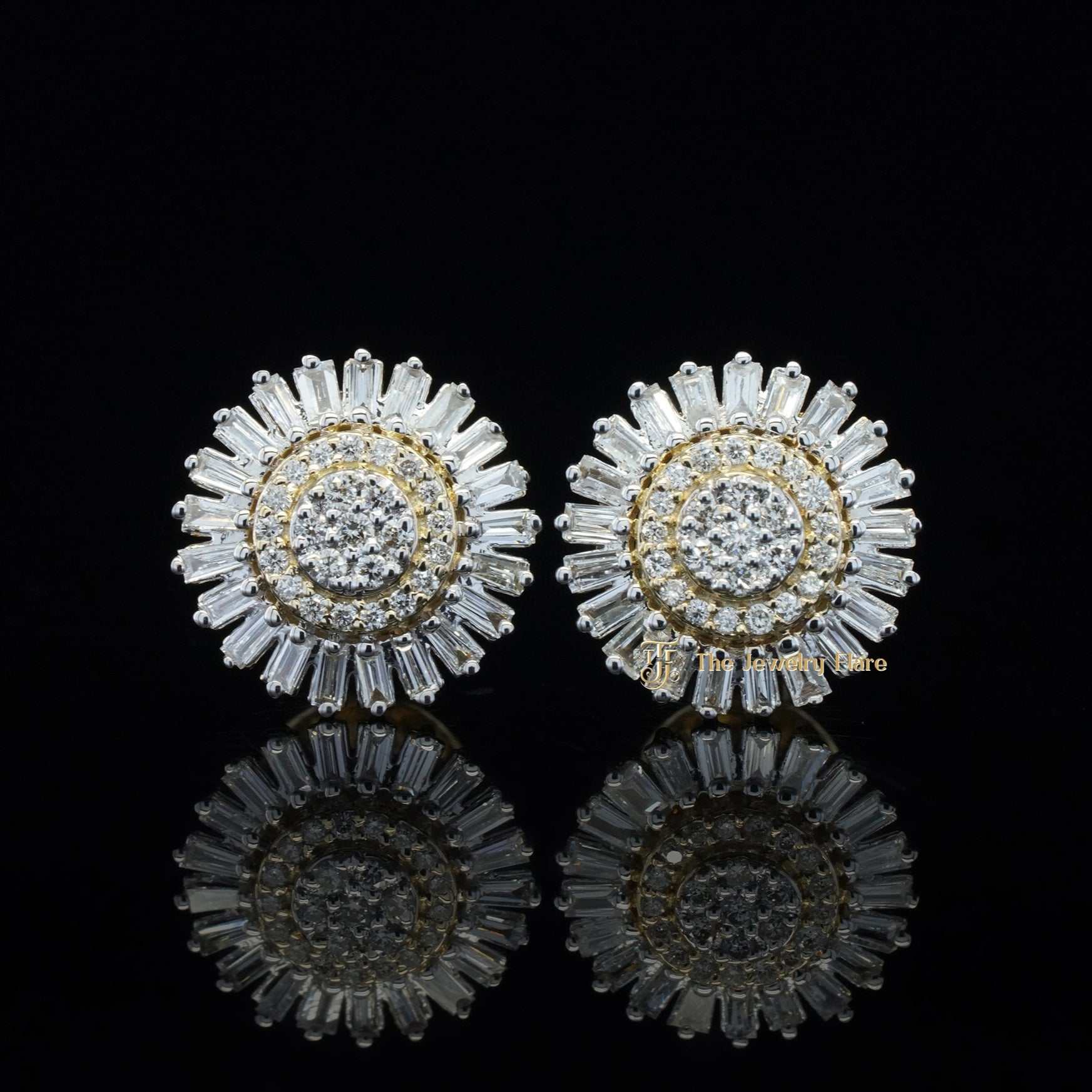 Starburst Diamond Stud Earrings