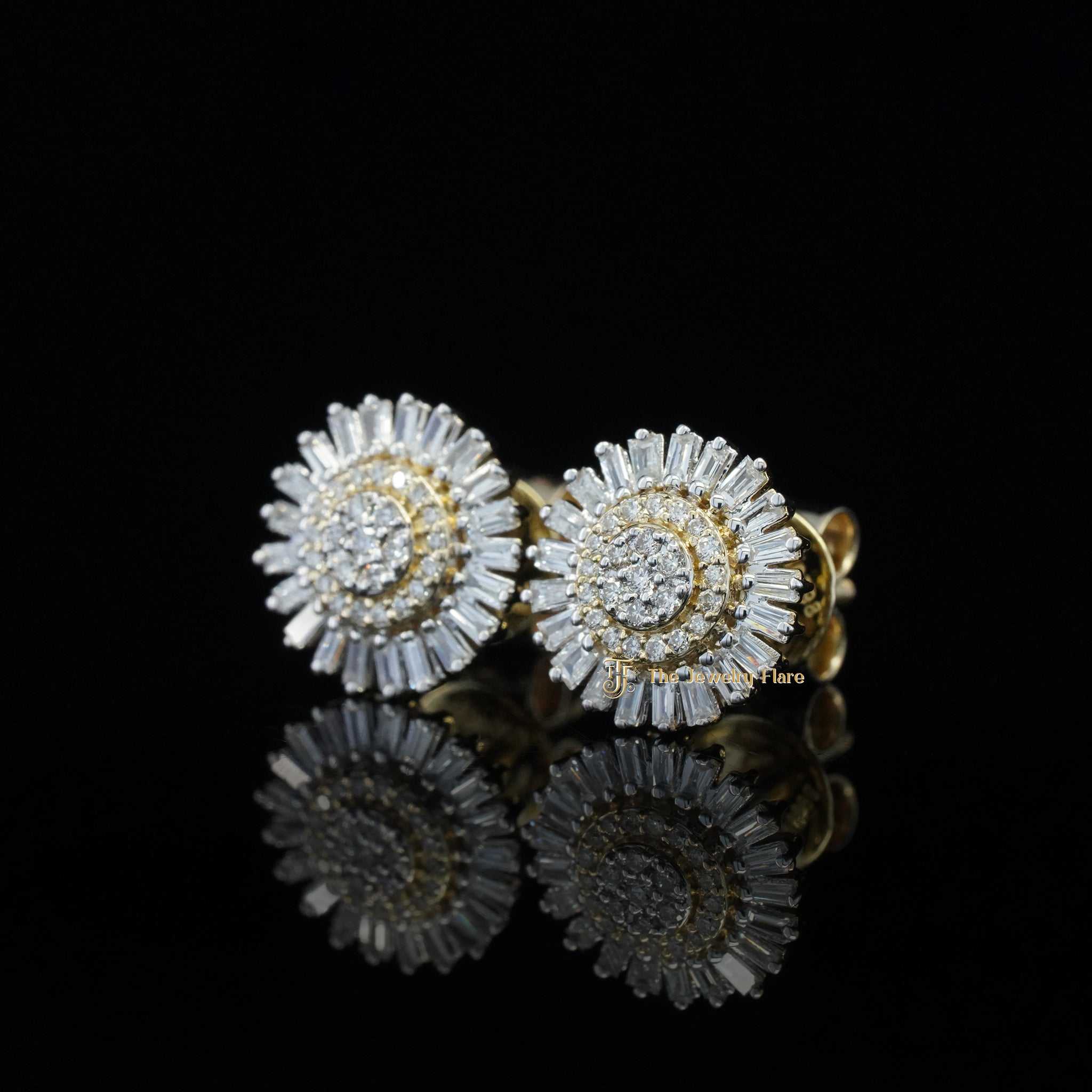 Starburst Diamond Stud Earrings