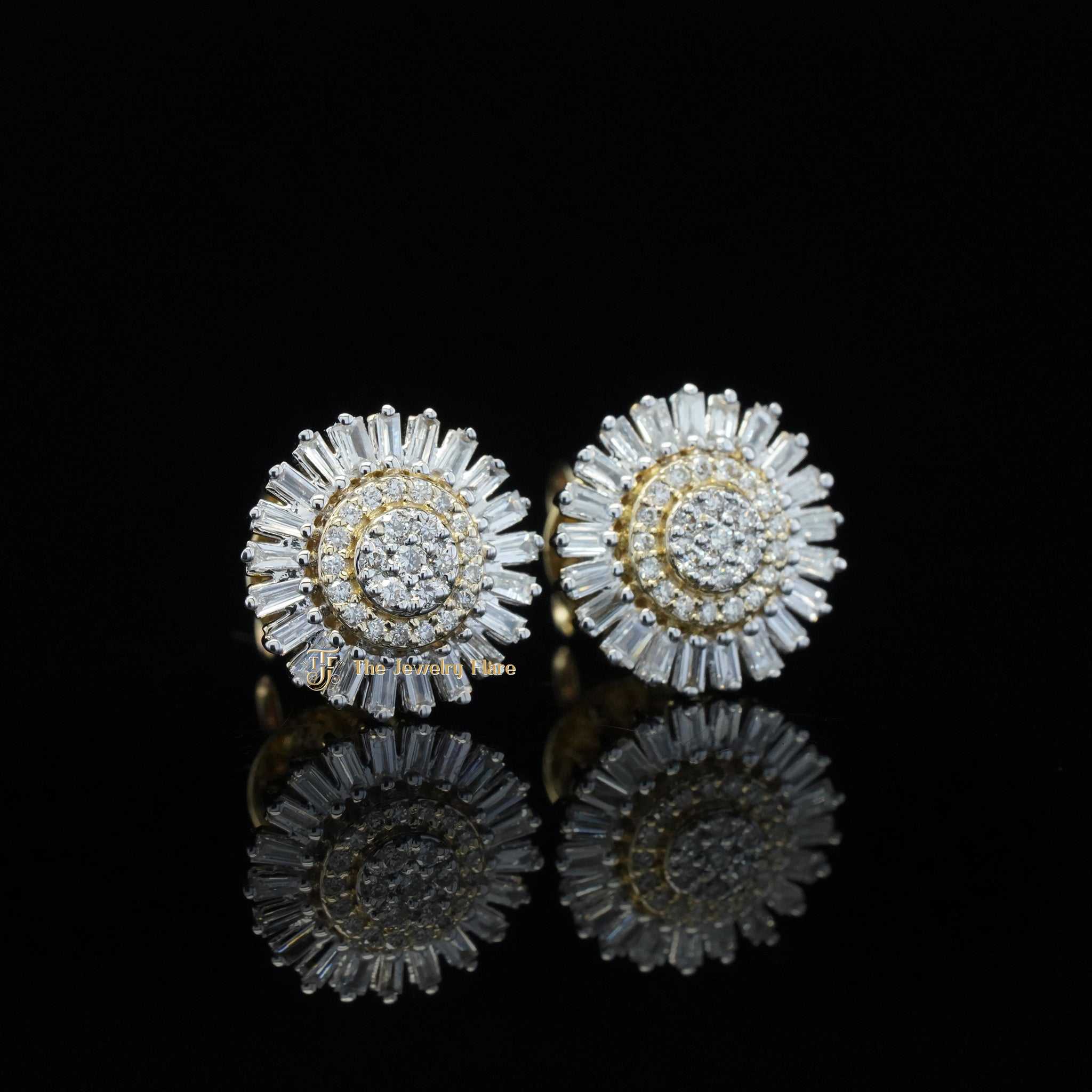 Starburst Diamond Stud Earrings