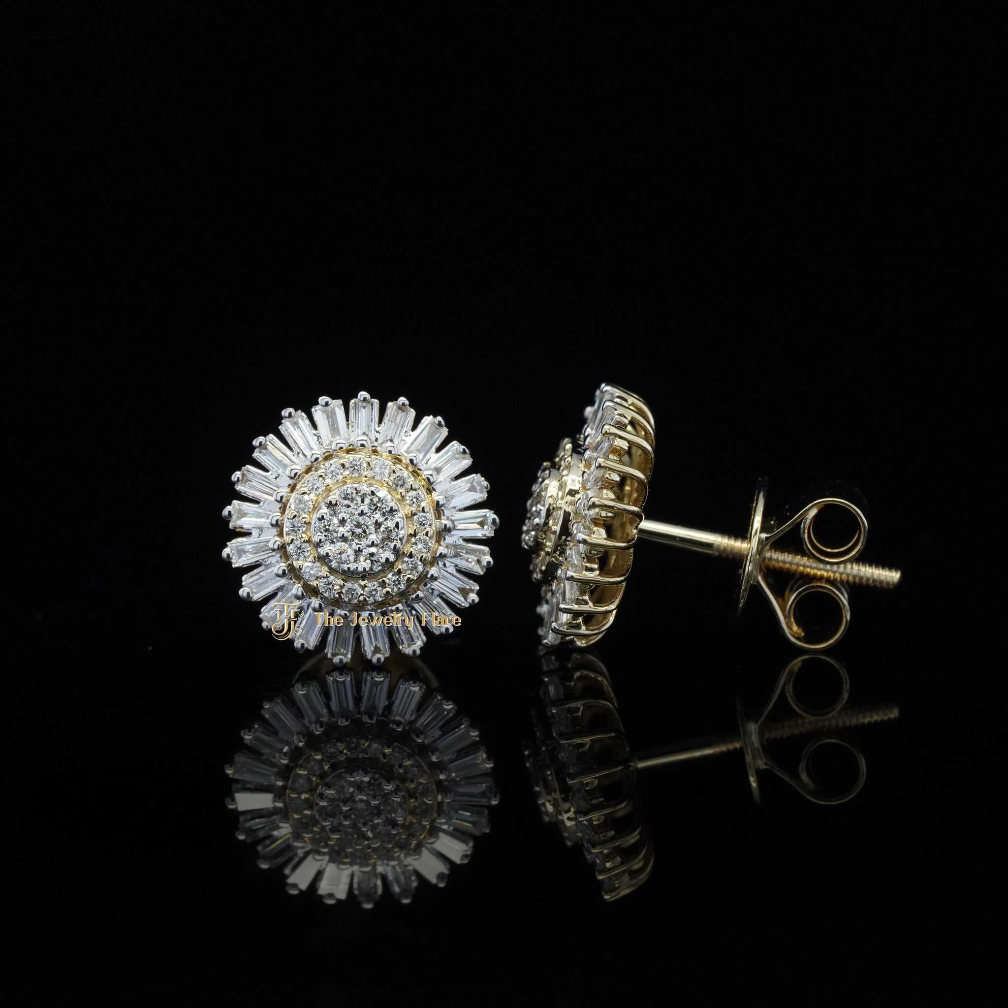 Starburst Diamond Stud Earrings