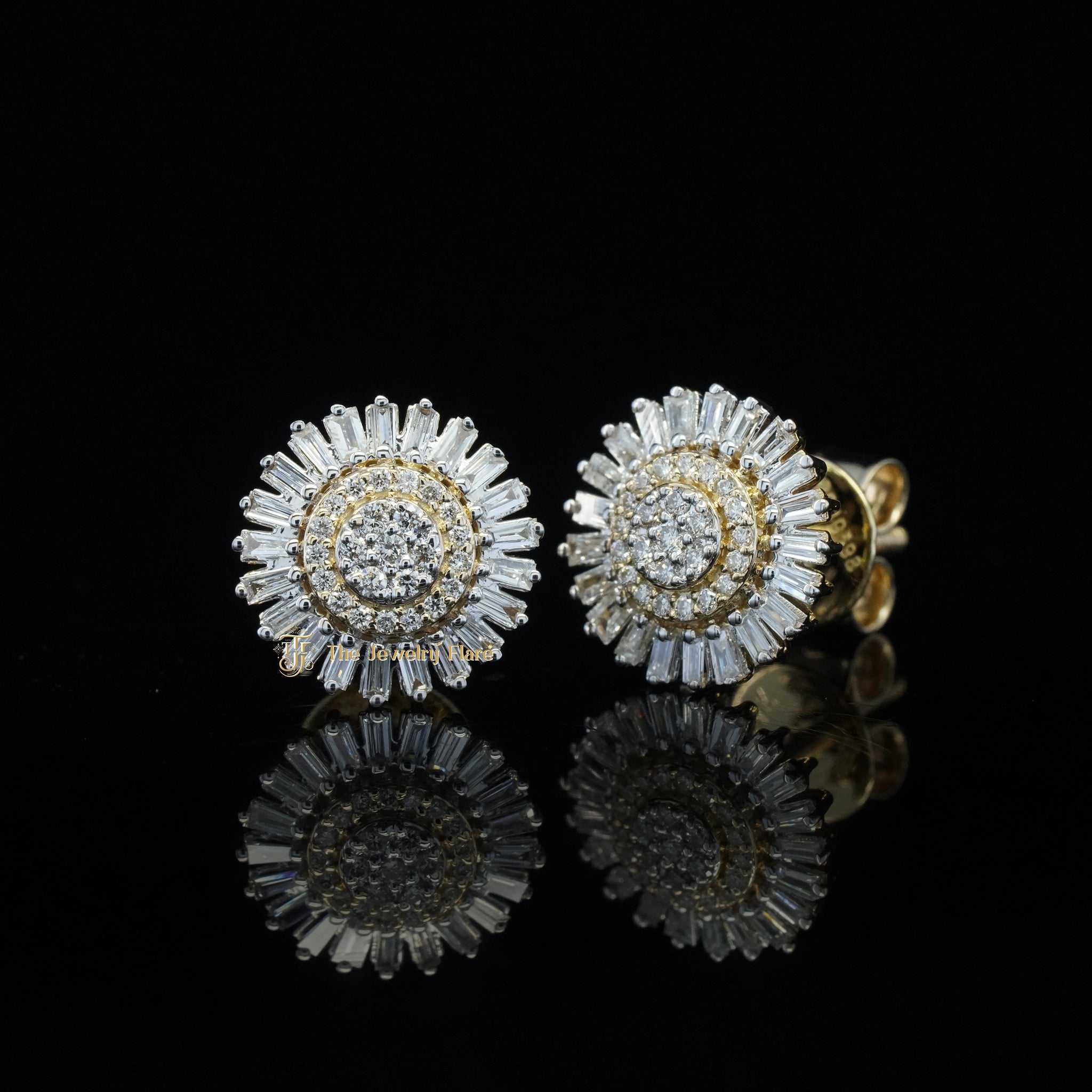Starburst Diamond Stud Earrings